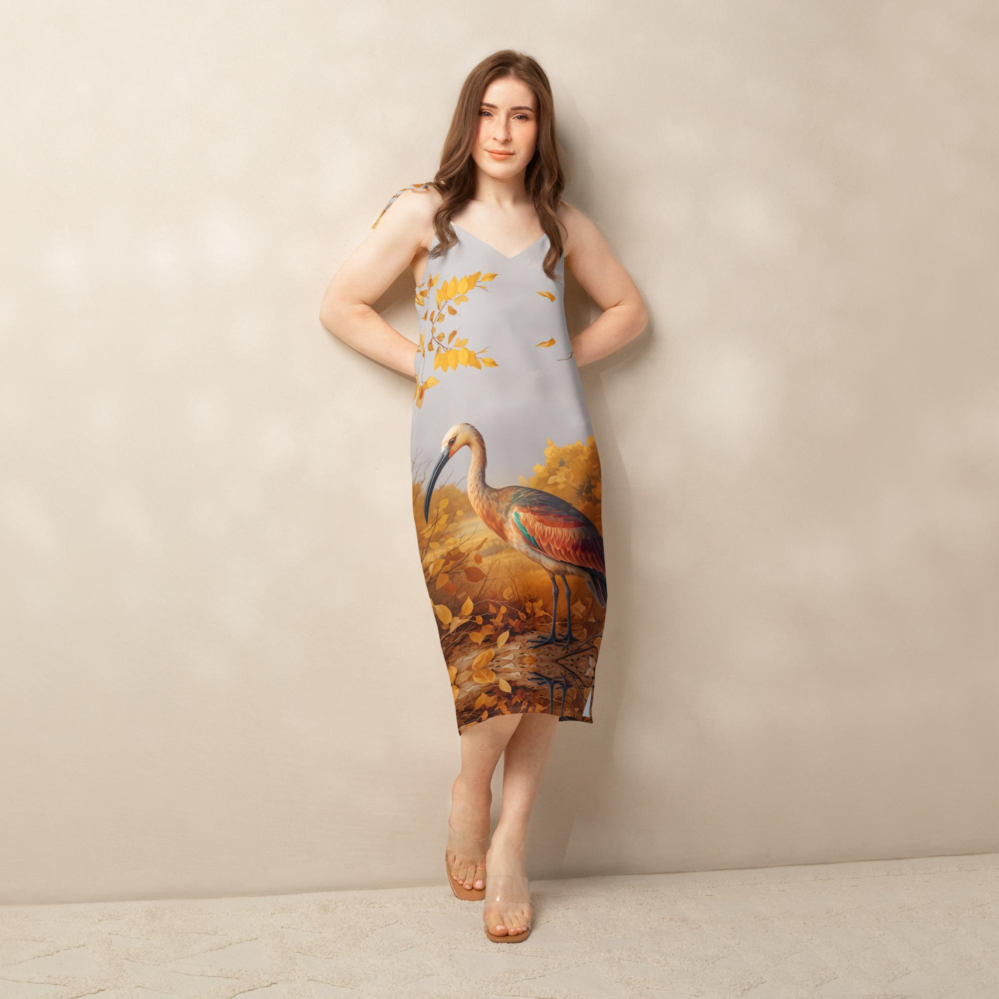 Autumn Ibis: Design 01 – Tie-strap midi dress - Image 2