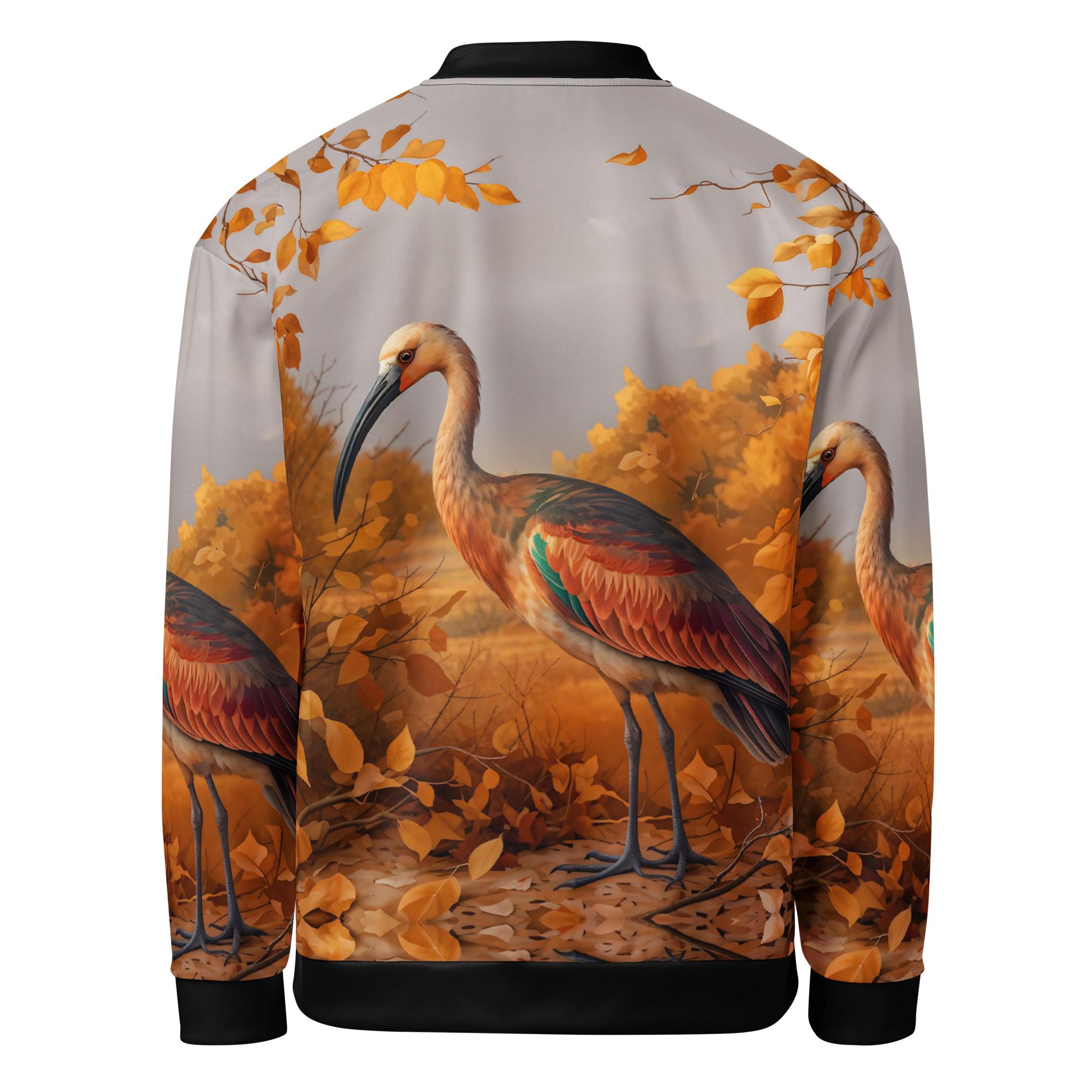Autumn Ibis: Design 01 – Unisex Bomber Jacket - Image 6