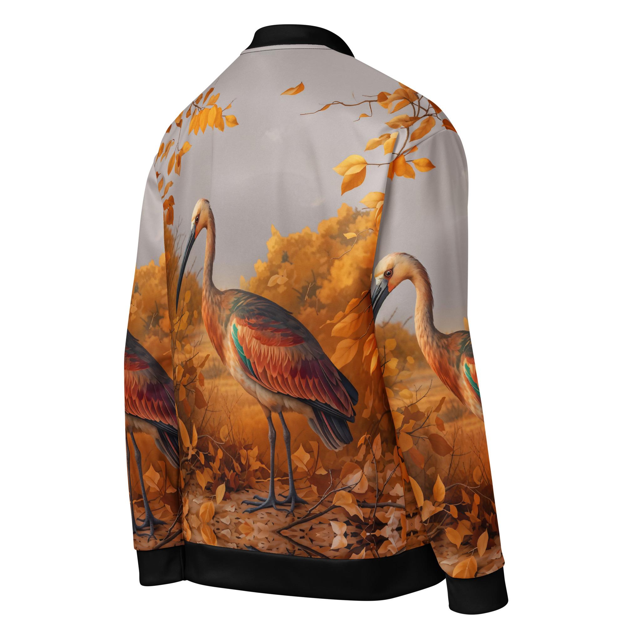 Autumn Ibis: Design 01 – Unisex Bomber Jacket - Image 8