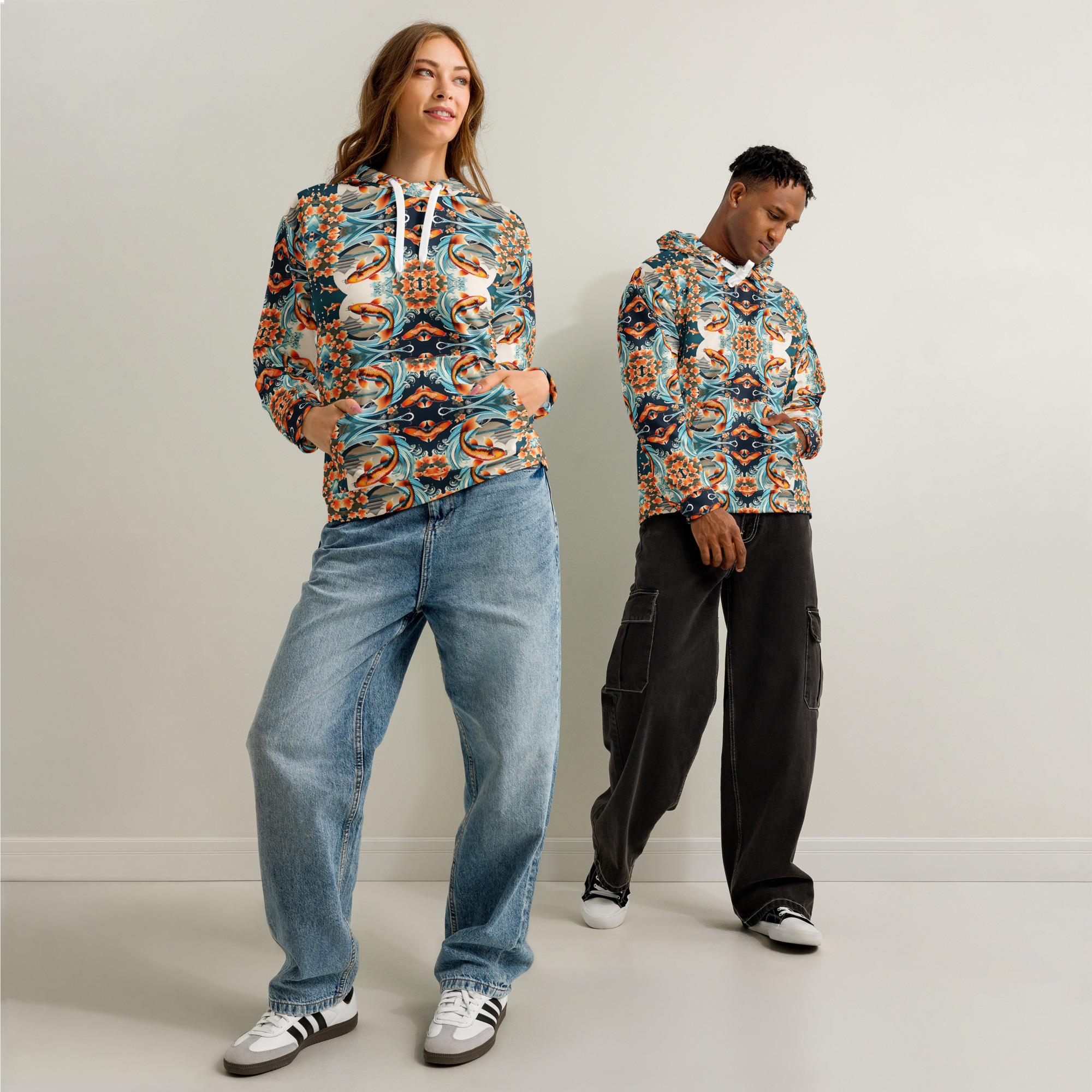 Koi-Men Apparel: Design 15 – Unisex cotton hoodie - Image 2