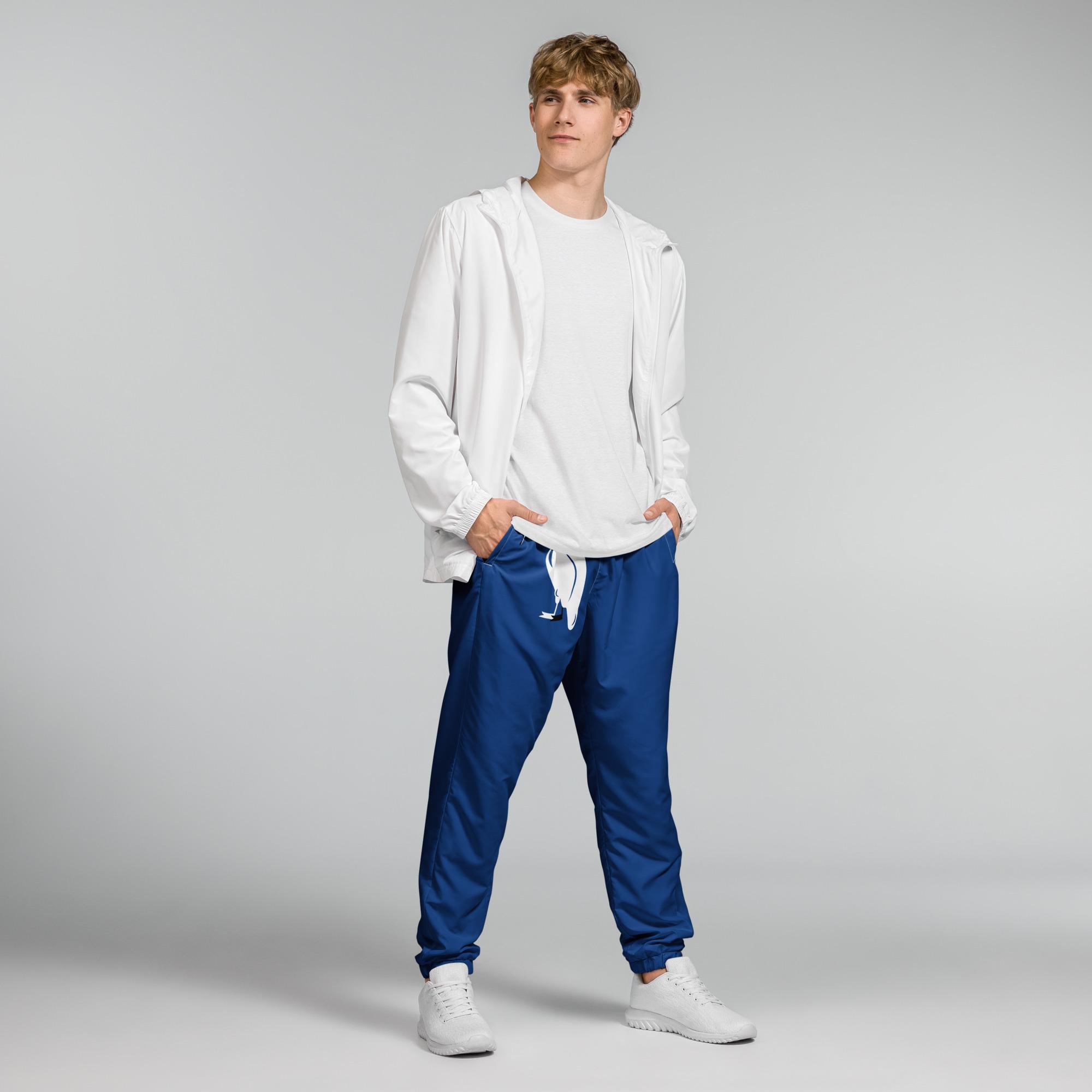 One Wear Ibis Solo – Unisex Track Pants – Royal, White & Black - Image 3