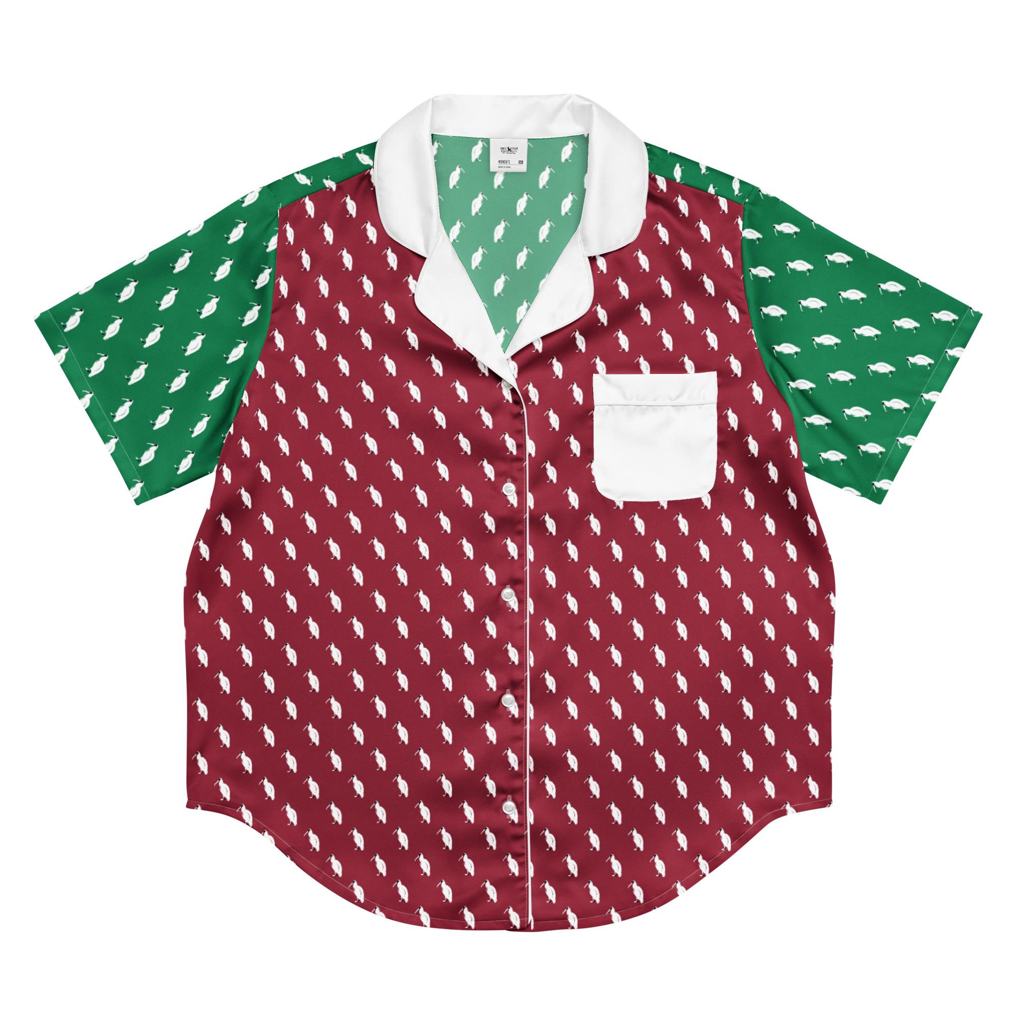 All-over print women’s short sleeve pajama top