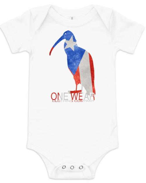 One Wear Ibis Standing 1 - Baby short sleeve one piece - Puerto Rico 🇵🇷