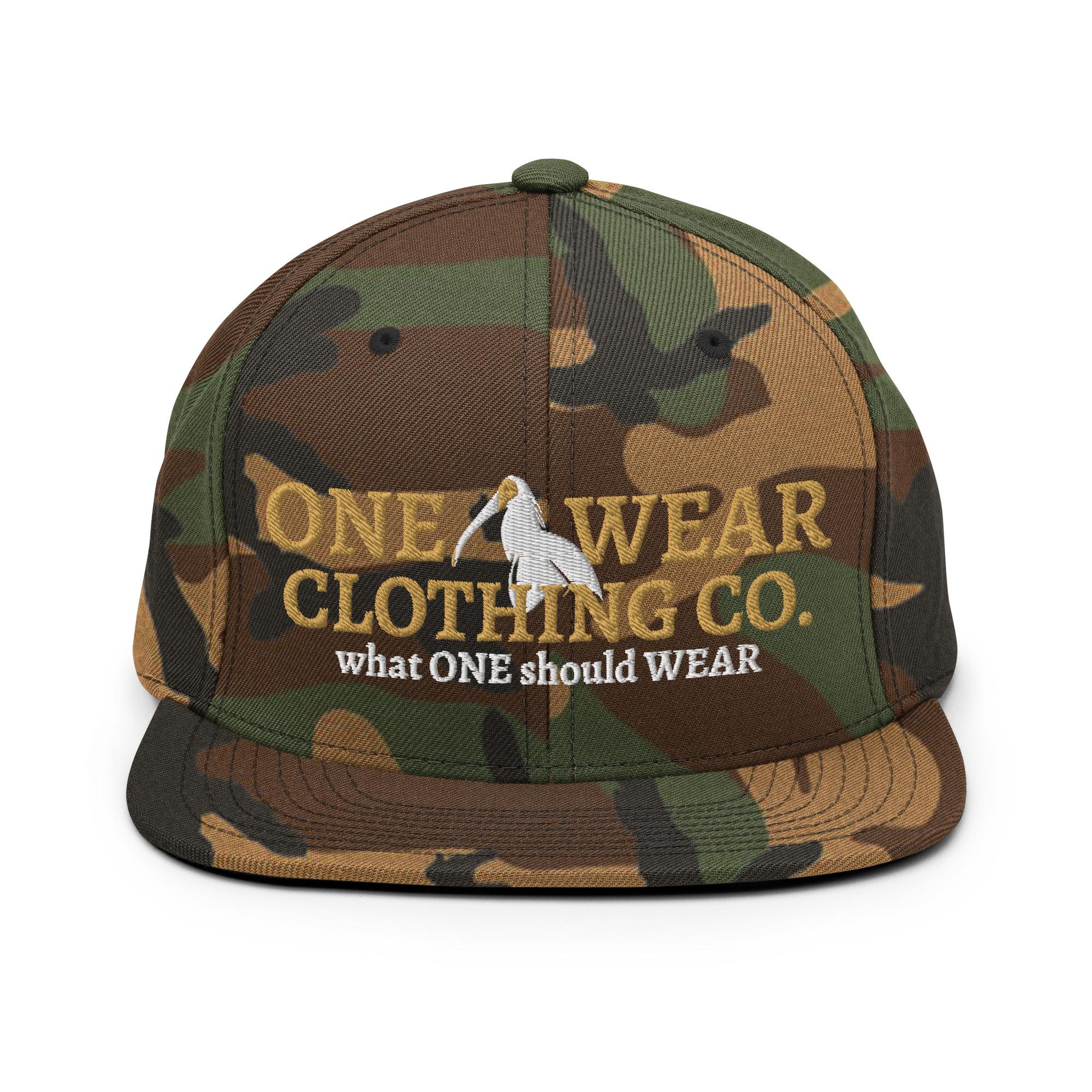 One Wear Slogan & Wavy Head Ibis 2 – Snapback Hat – Gold & White - Image 9