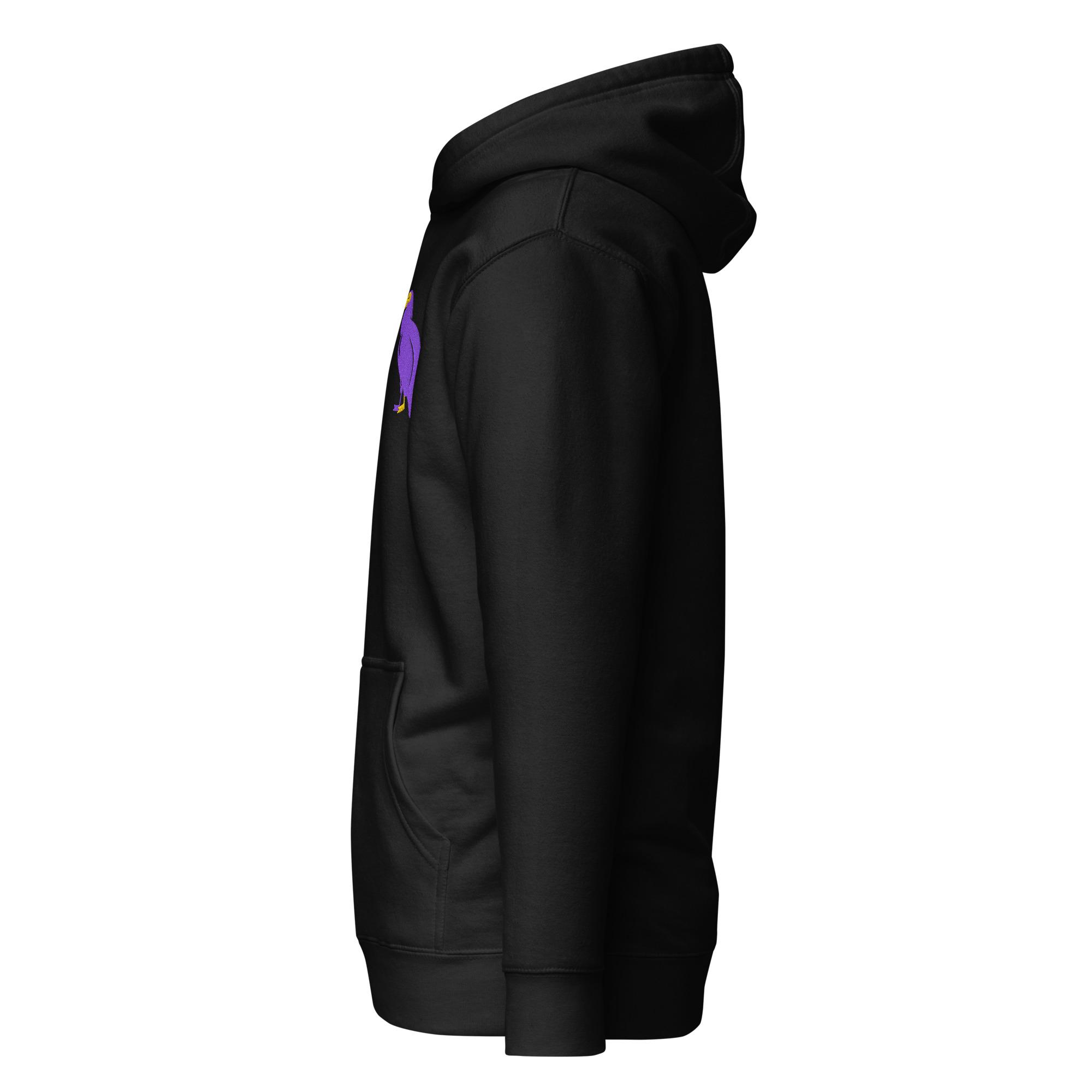 One Wear Ibis Solo – Unisex Hoodie – Purple & Gold - Image 7