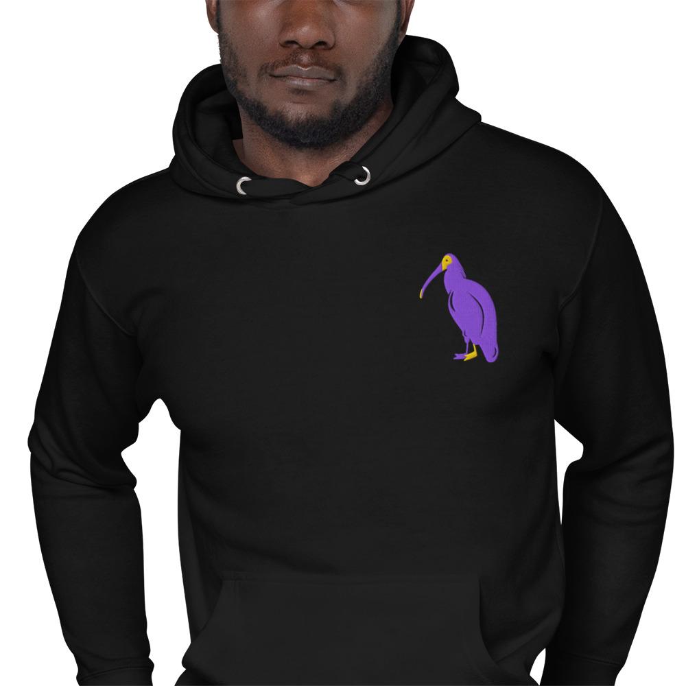 One Wear Ibis Solo – Unisex Hoodie – Purple & Gold - Image 6