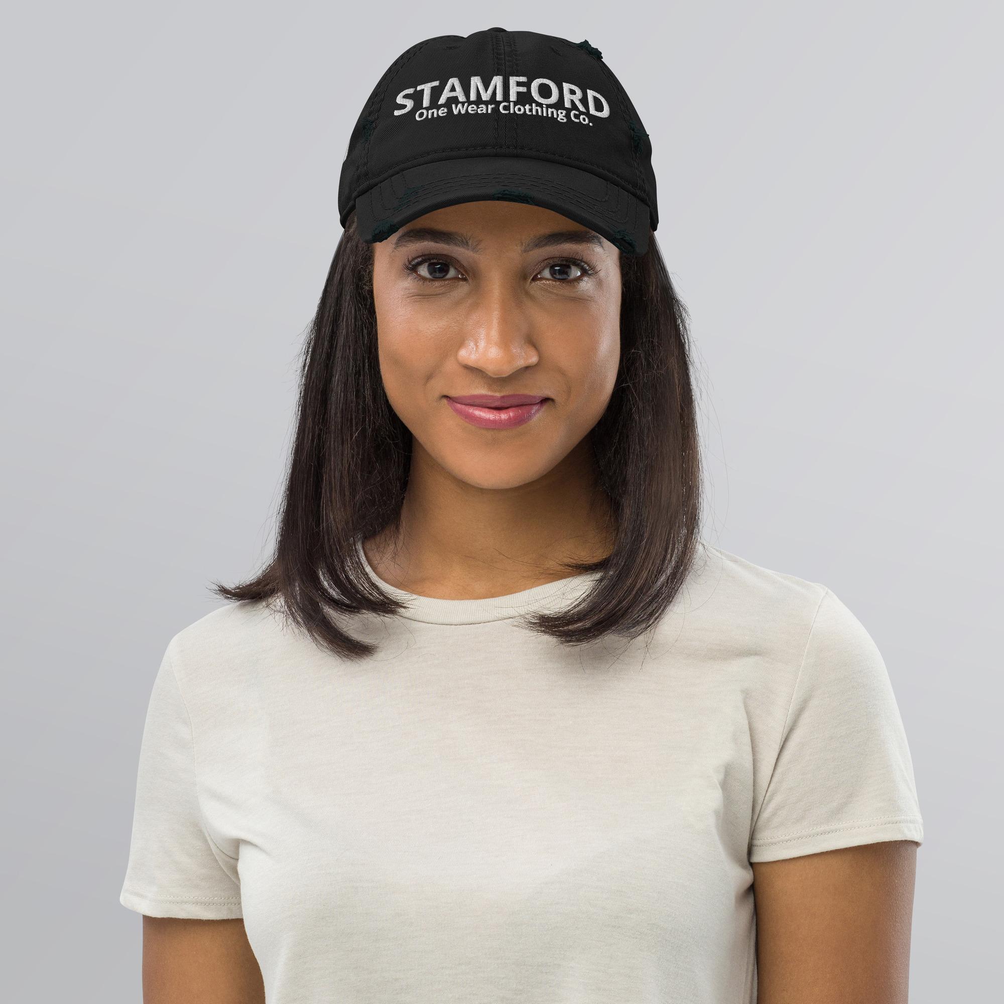 One Wear Stamford - Distressed Dad Hat - White Text - Image 2