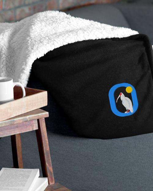 One Wear Big O Sun – Premium sherpa blanket – Aqua & White