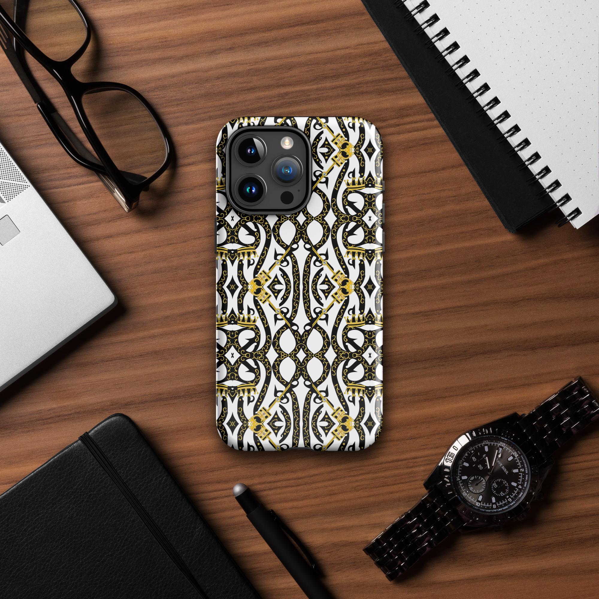 One Wear Royalty 01 – Tough Case for iPhone® – White, Black & Gold