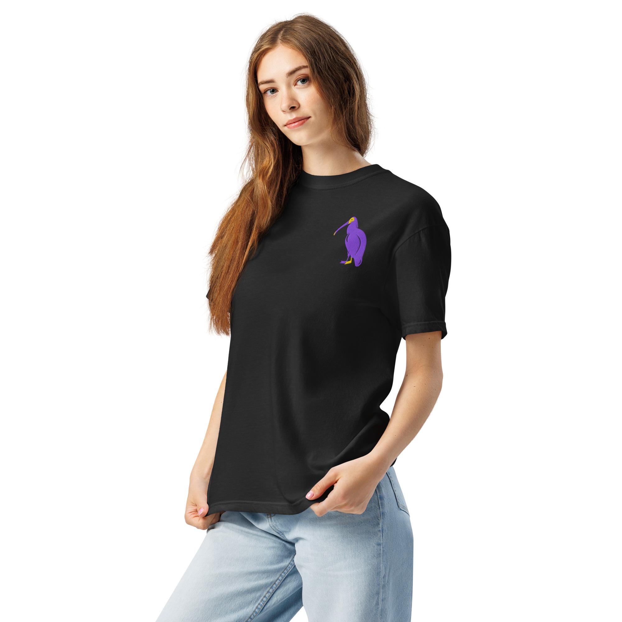 One Wear Ibis Solo – Unisex garment-dyed heavyweight t-shirt – Purple & Gold - Image 2
