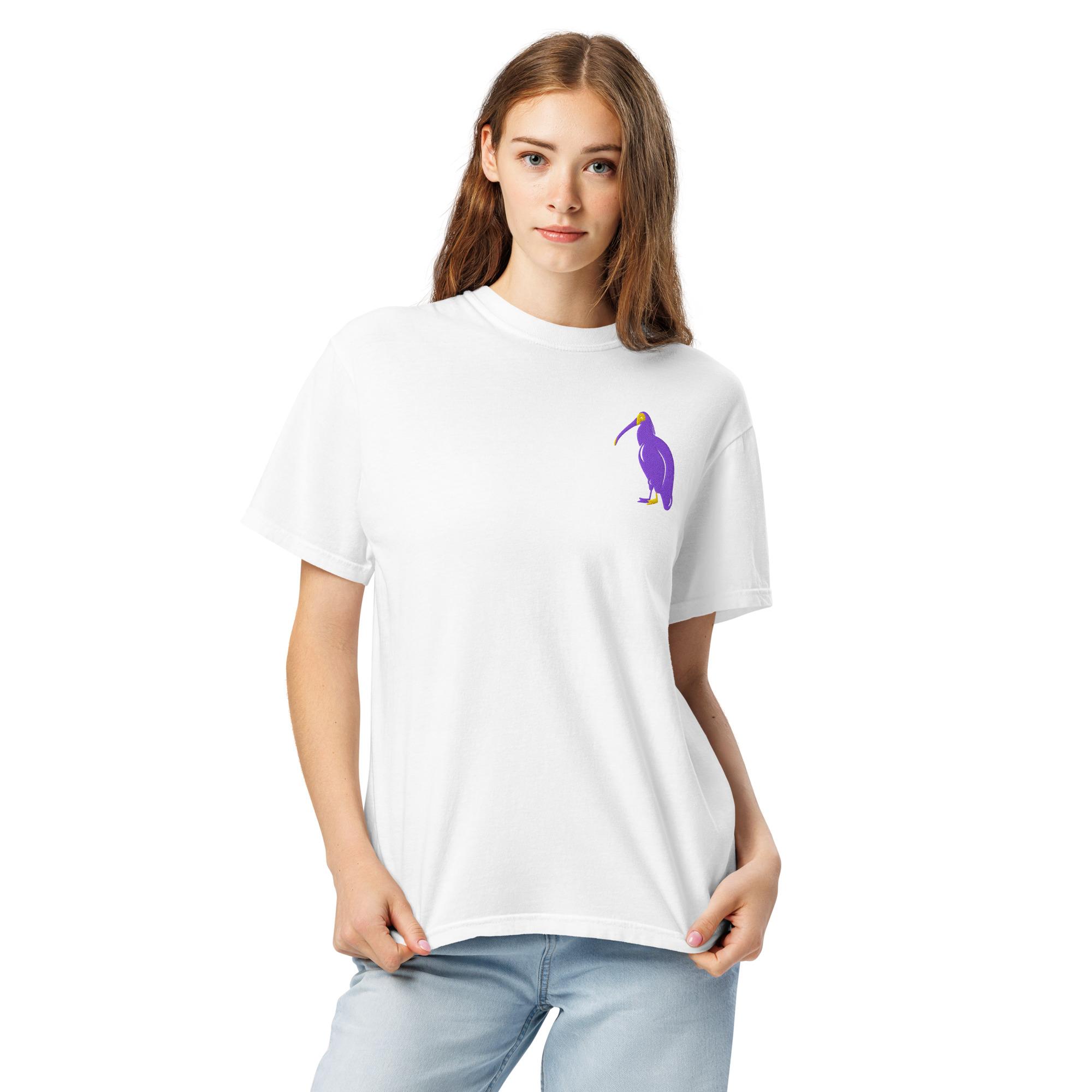 One Wear Ibis Solo – Unisex garment-dyed heavyweight t-shirt – Purple & Gold - Image 5
