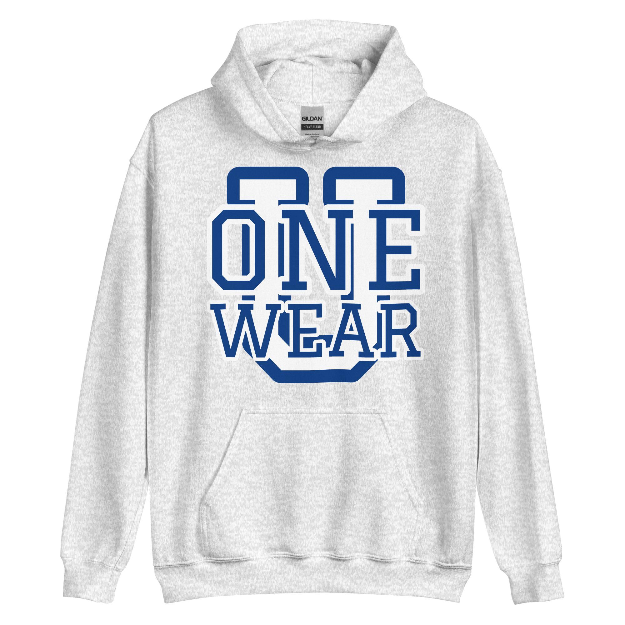 One Wear Graphic Series 44 – Men’s Hoodie – White & Royal - Image 21