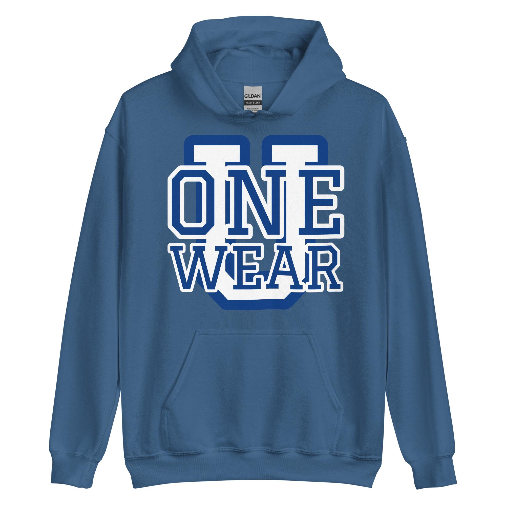 One Wear Graphic Series 44 – Men’s Hoodie – White & Royal - Image 9