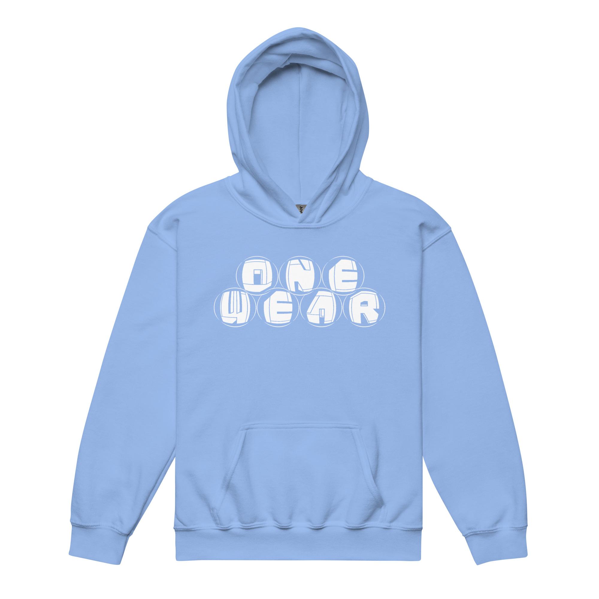 One Wear Graphic Series129 – Youth heavy blend hoodie – White - Image 16