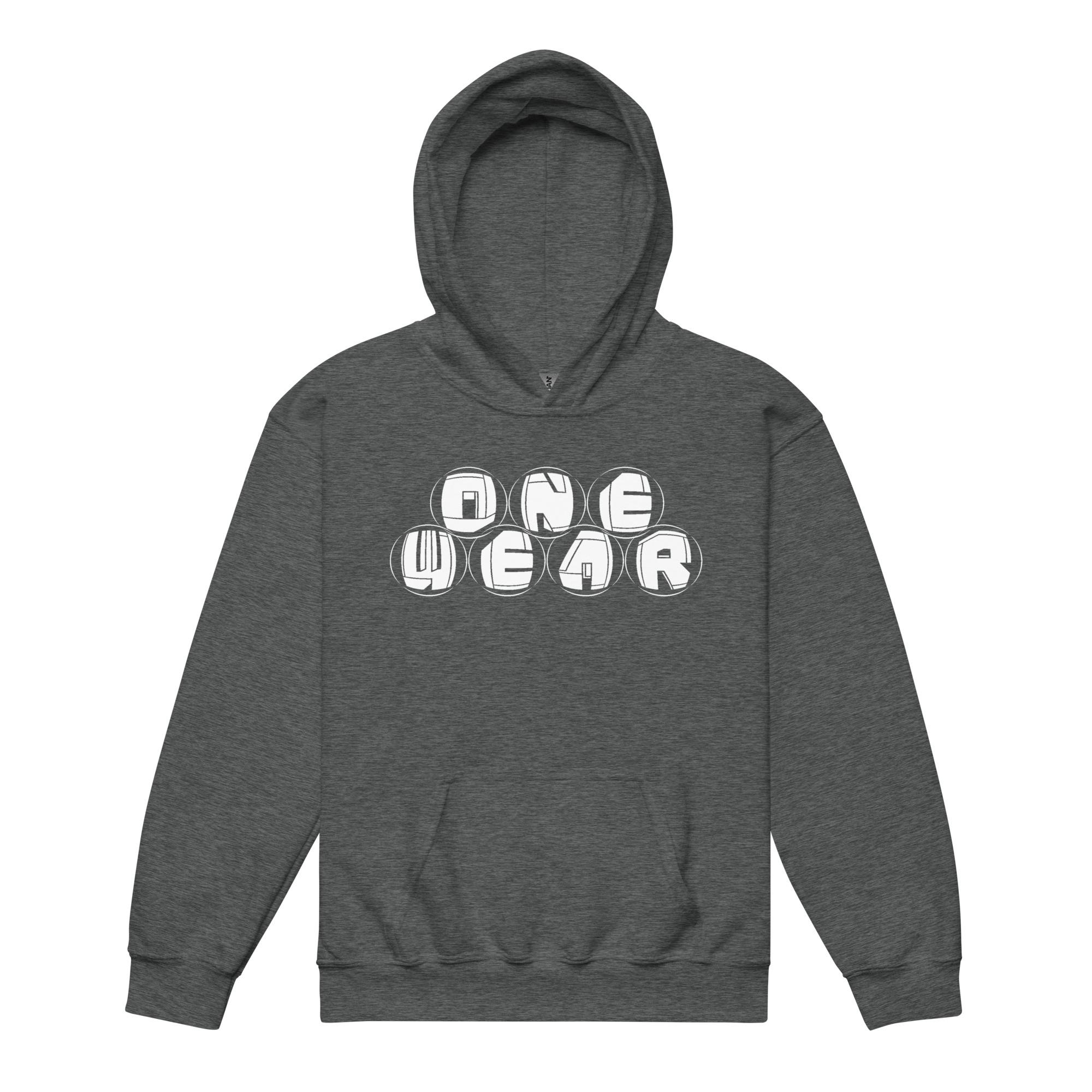 One Wear Graphic Series129 – Youth heavy blend hoodie – White - Image 12