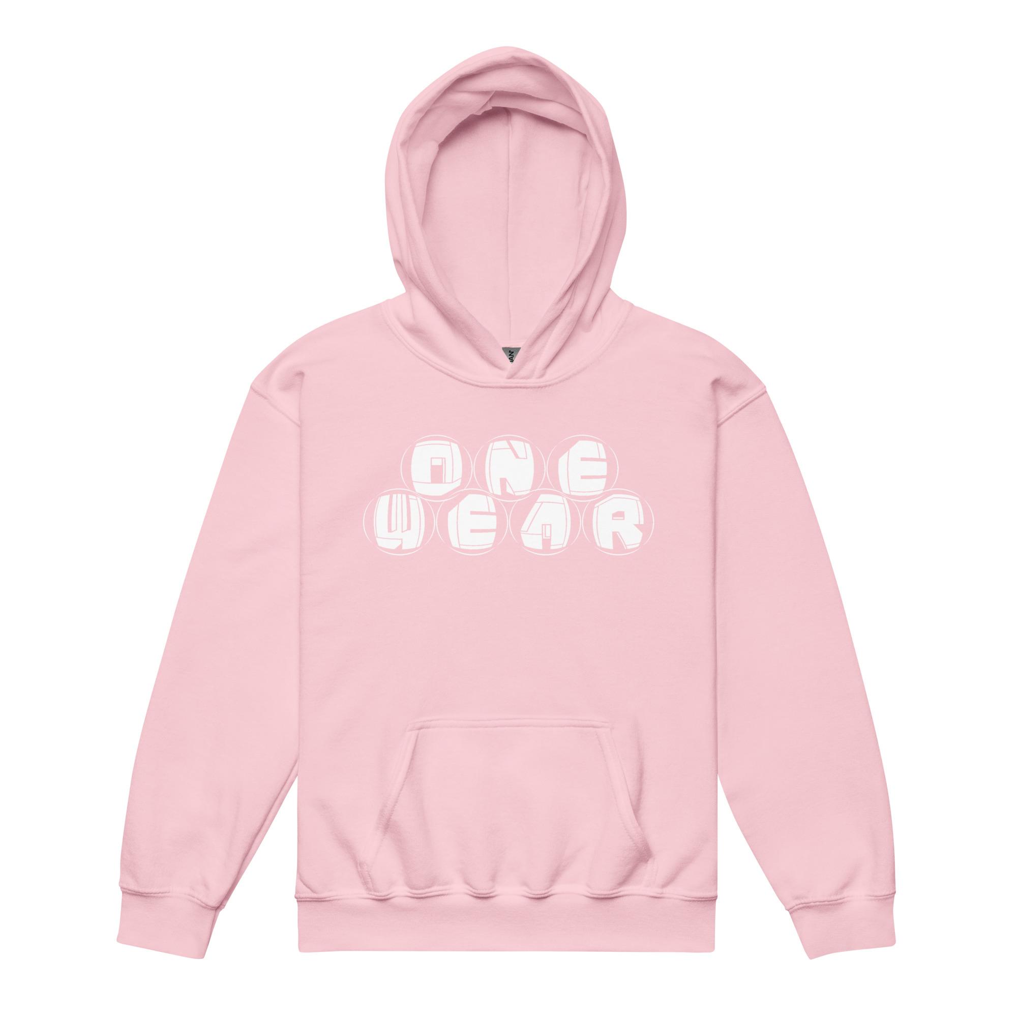 One Wear Graphic Series129 – Youth heavy blend hoodie – White - Image 18