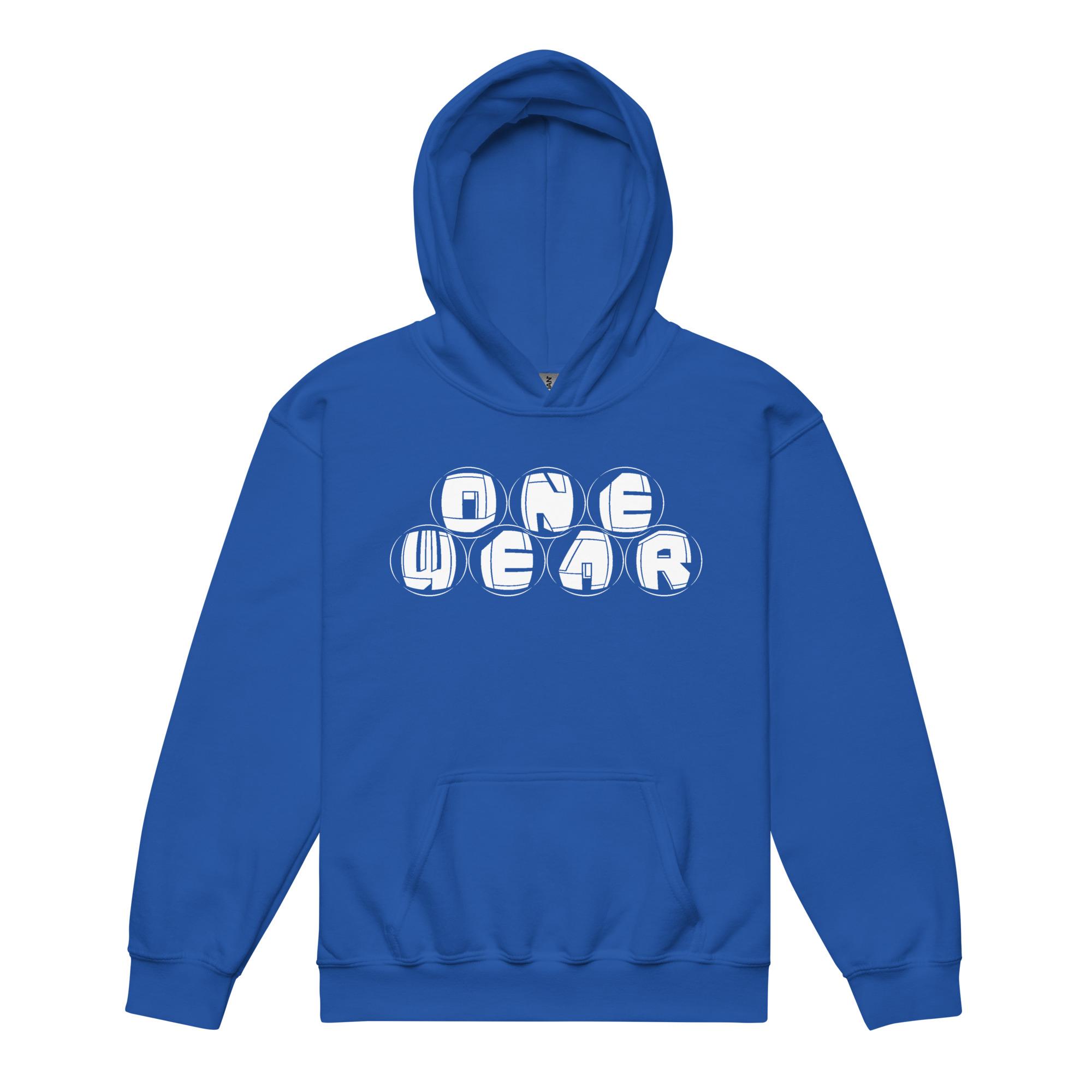 One Wear Graphic Series129 – Youth heavy blend hoodie – White - Image 14