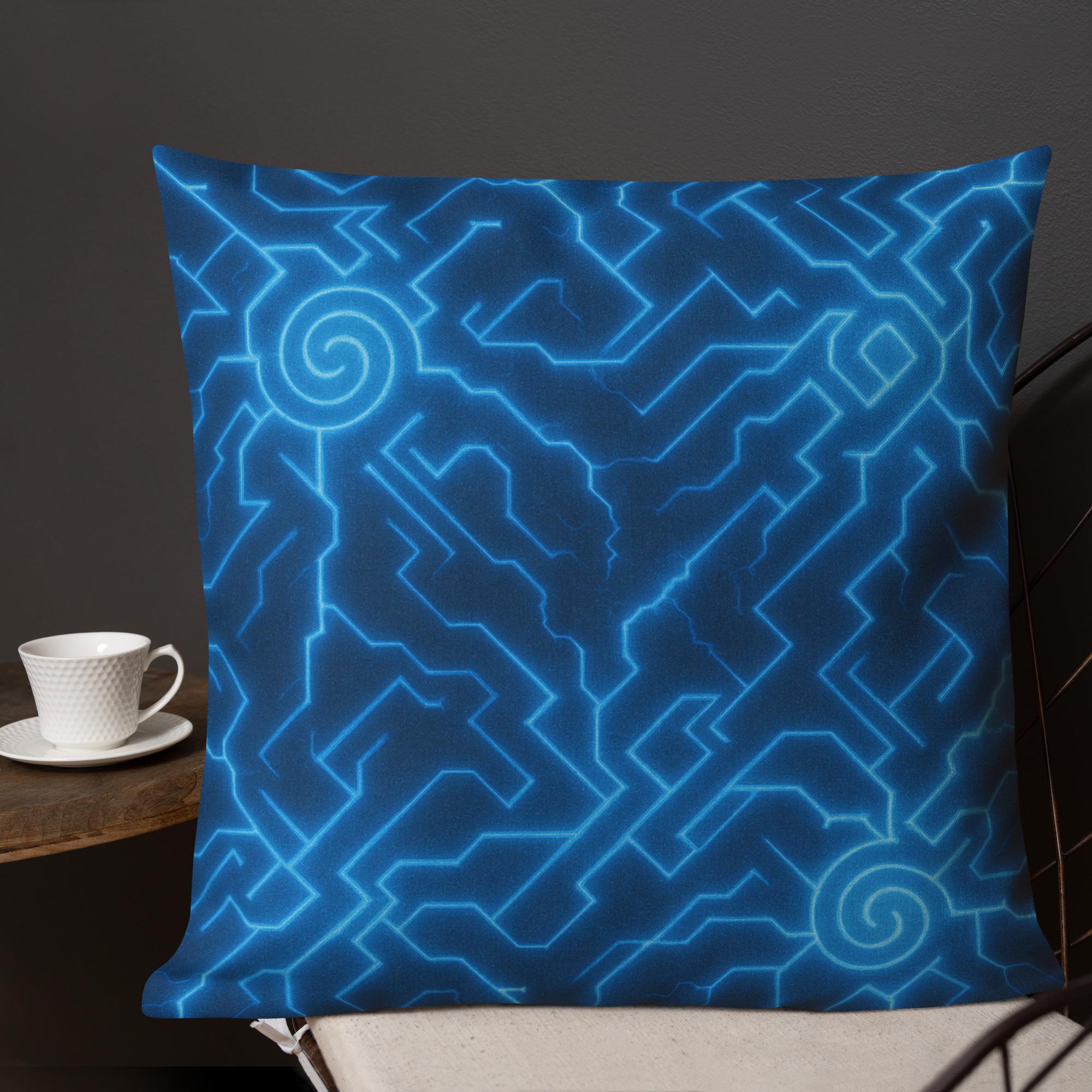 ORA’CYRIA™: Stormweave Spiral™ – Premium Pillow – Navy & Aqua Blue - Image 9