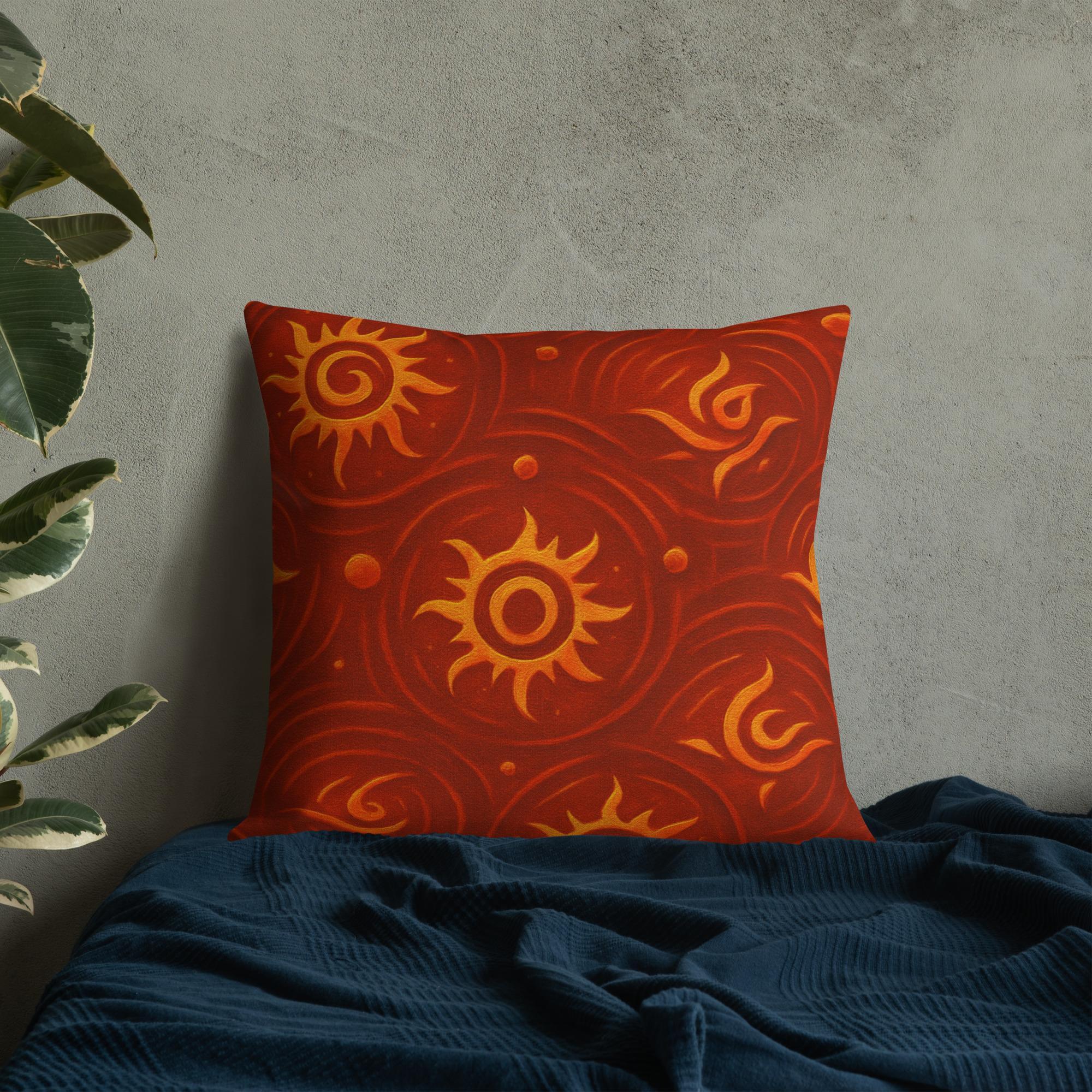 ZARU’UN™: Flameheart Sigil Loop™ – Premium Pillow – Rust & Mustard - Image 16