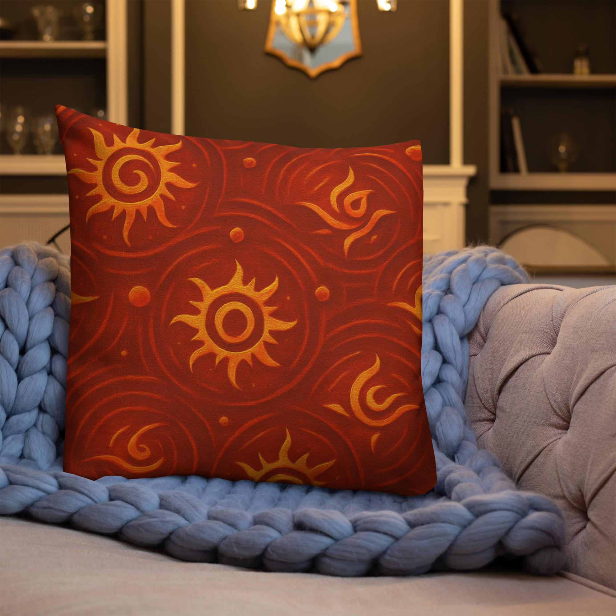 ZARU’UN™: Flameheart Sigil Loop™ – Premium Pillow – Rust & Mustard - Image 10