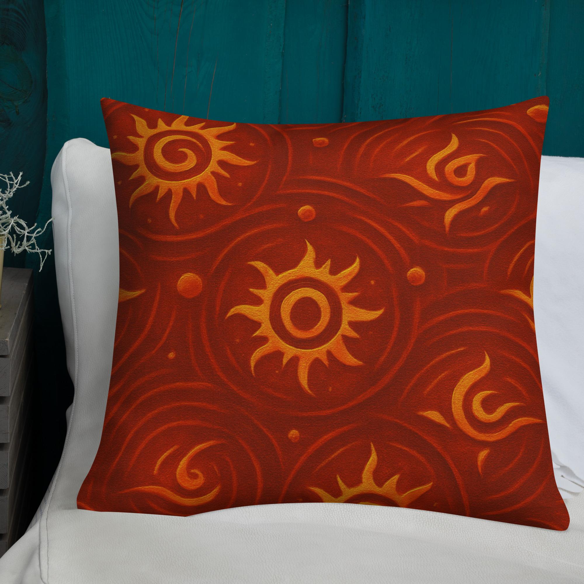 ZARU’UN™: Flameheart Sigil Loop™ – Premium Pillow – Rust & Mustard - Image 11