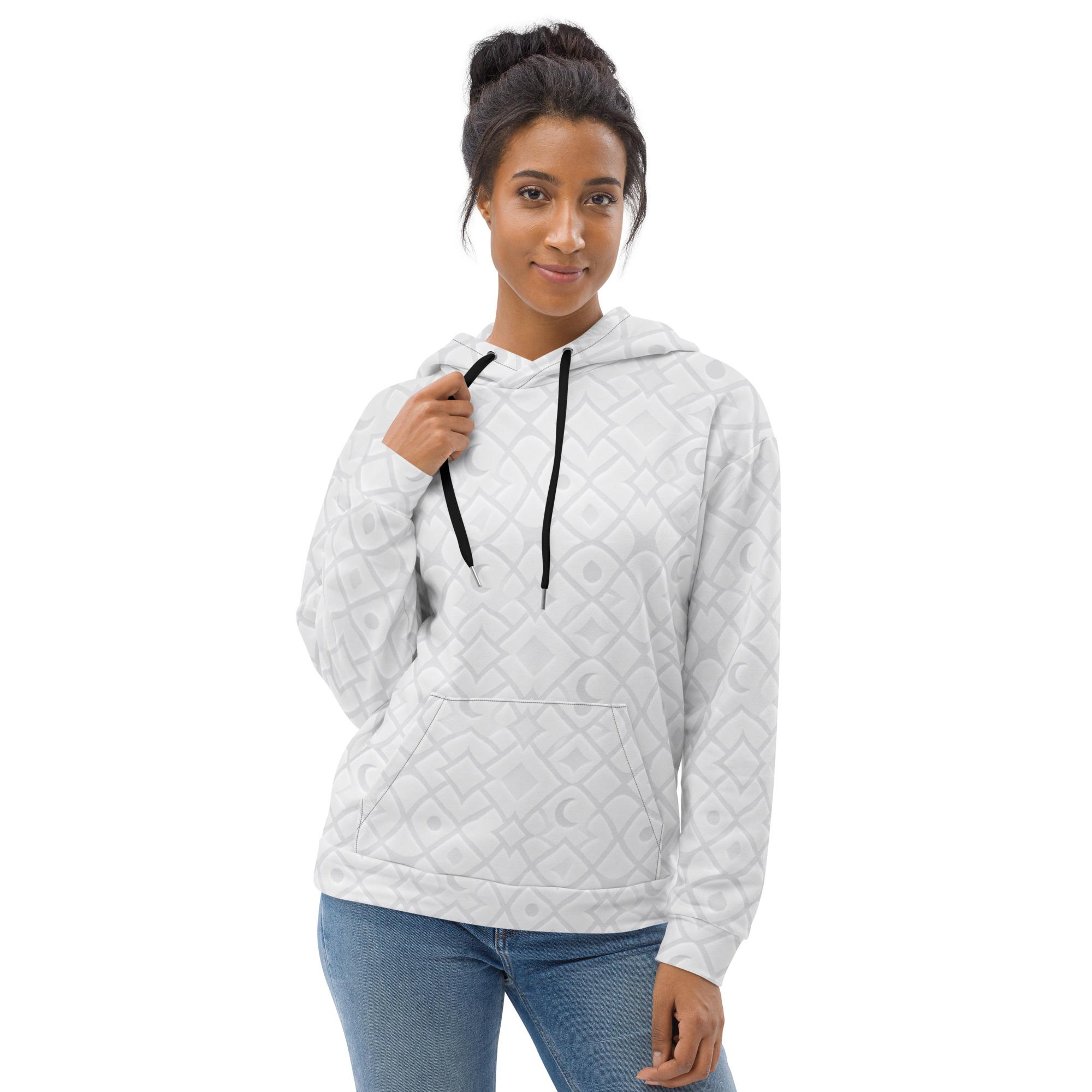KA’A’TOR: Veilfract Shadow™ – Unisex Hoodie – White - Image 3