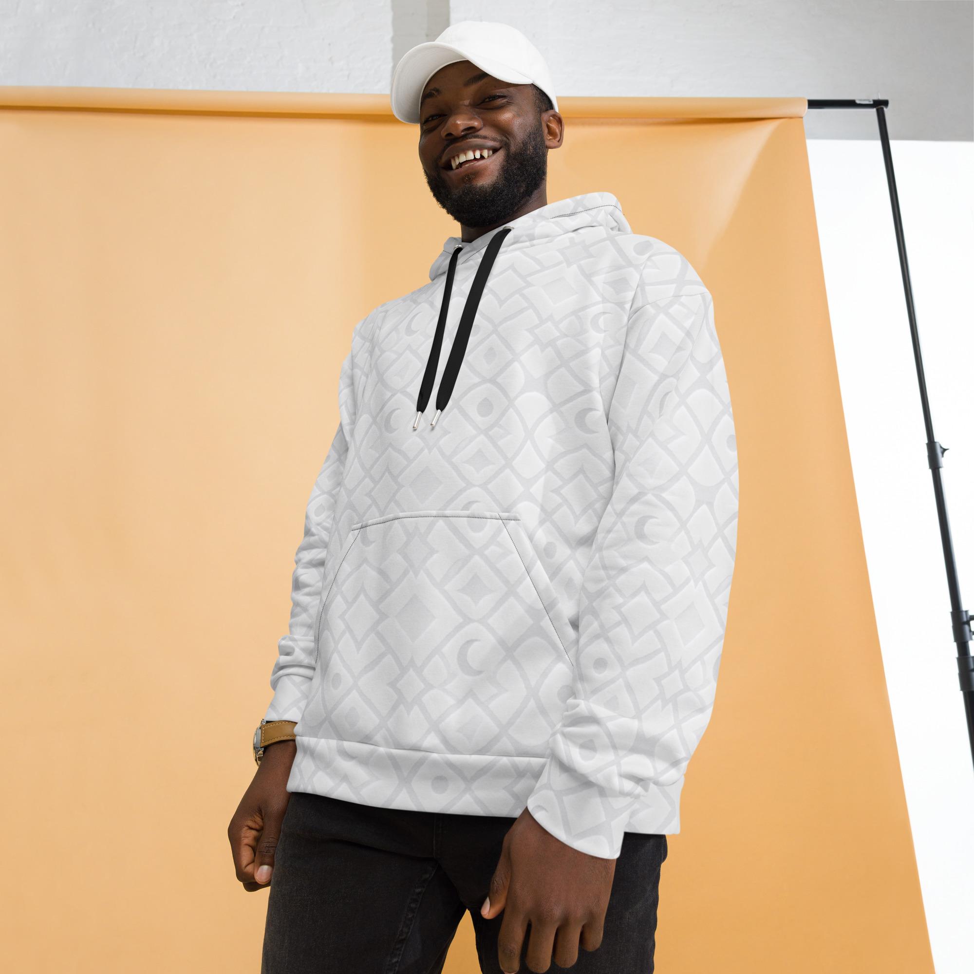 KA’A’TOR: Veilfract Shadow™ – Unisex Hoodie – White - Image 4