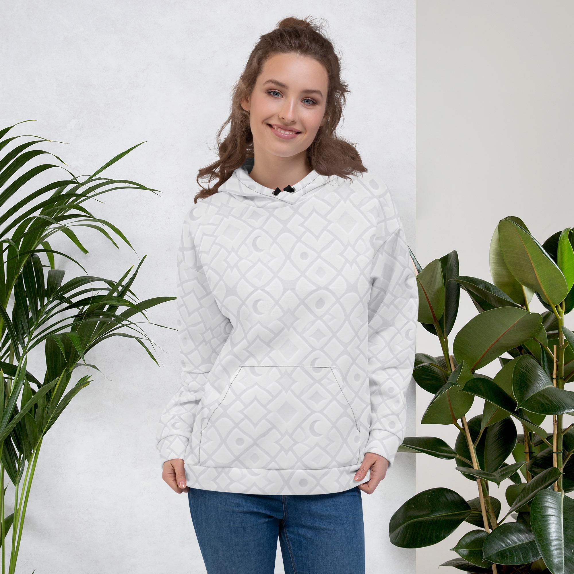 KA’A’TOR: Veilfract Shadow™ – Unisex Hoodie – White - Image 6
