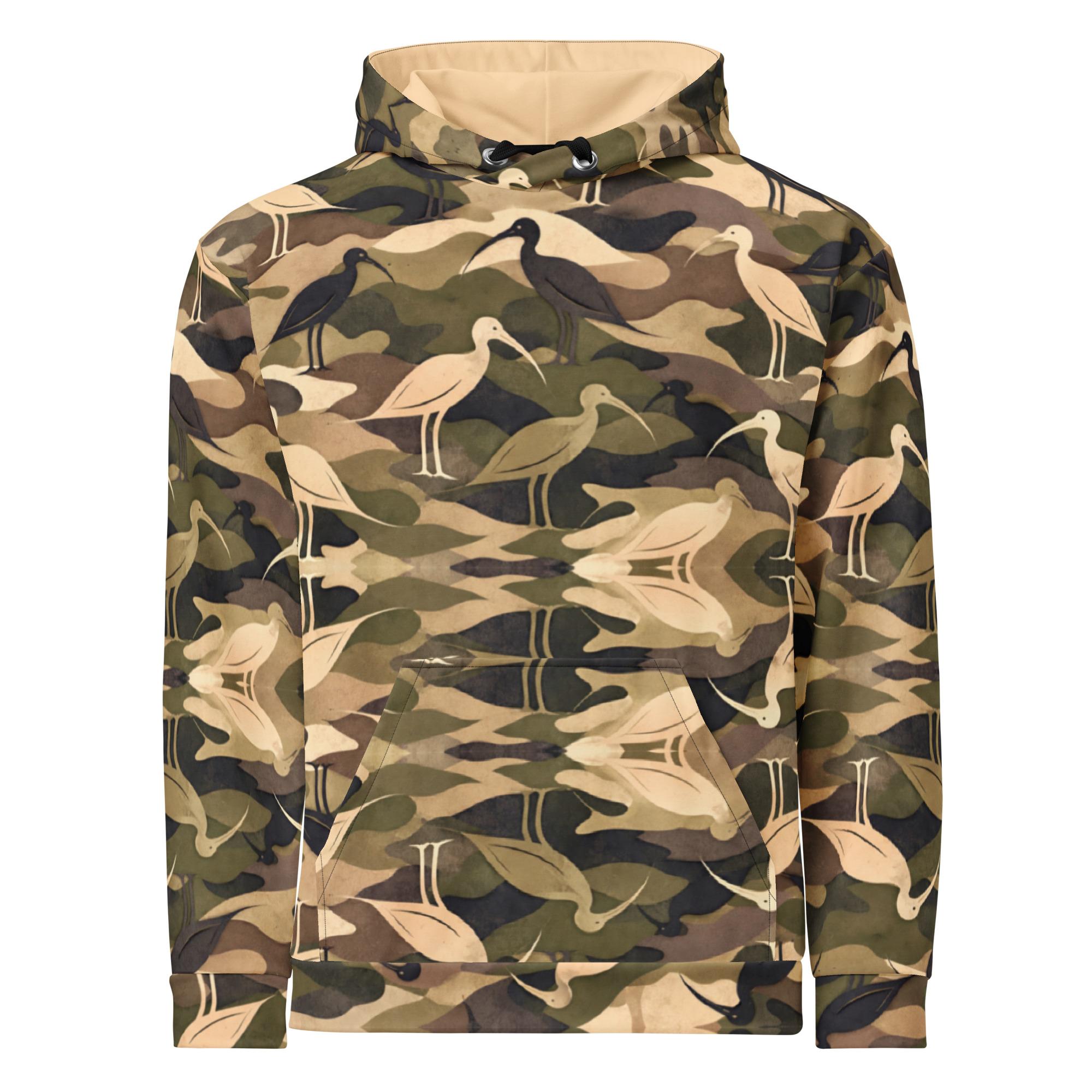 Modern Camouflage Ibis – Unisex Hoodie – Olive, Khaki & Black