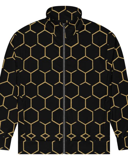 TALISHÉN: Steel Spine Hex Pattern – Unisex track jacket – Black & Gold