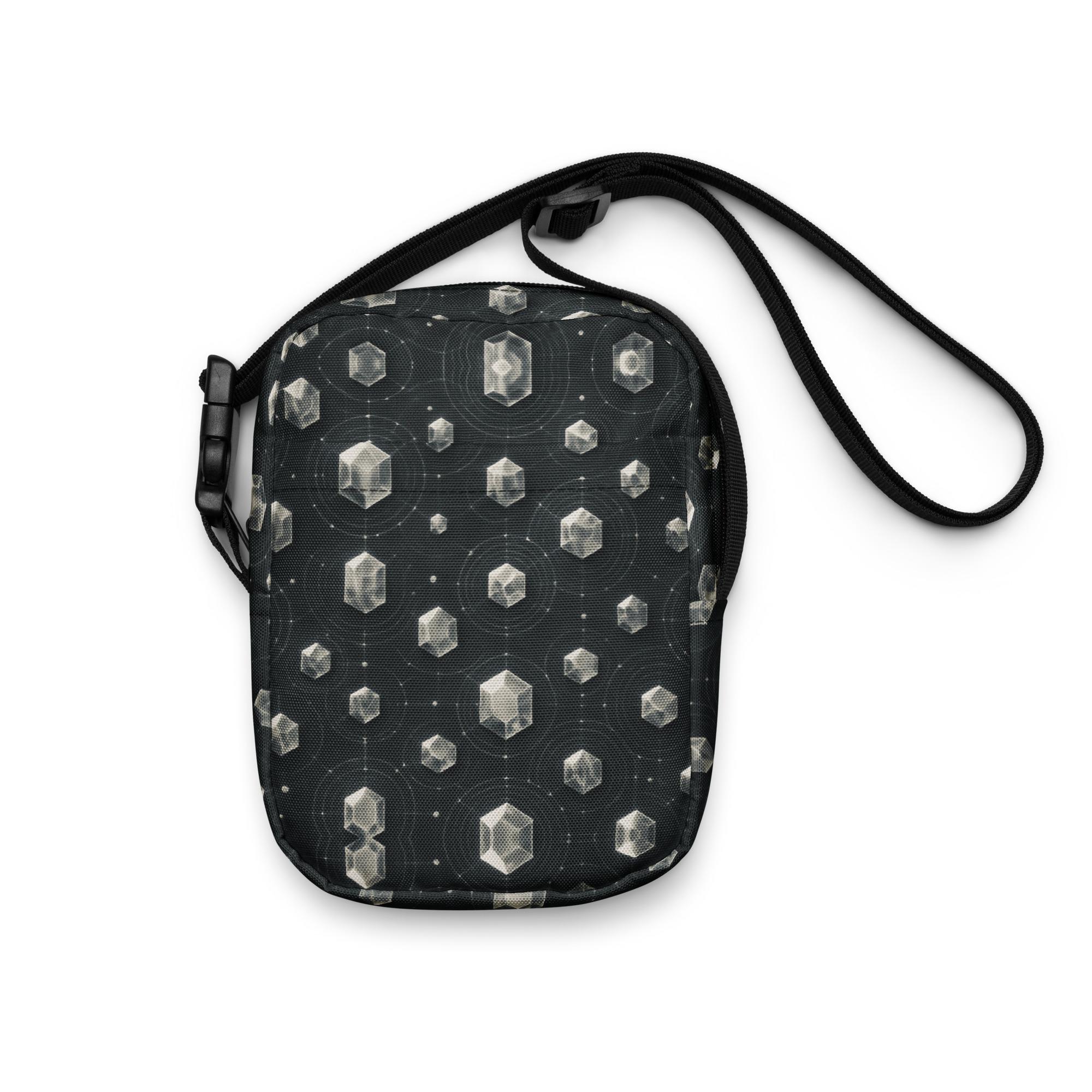 VERA’LUNE: Harmonic Crystal Matrix™ – Utility crossbody bag – Black & Gray - Image 8