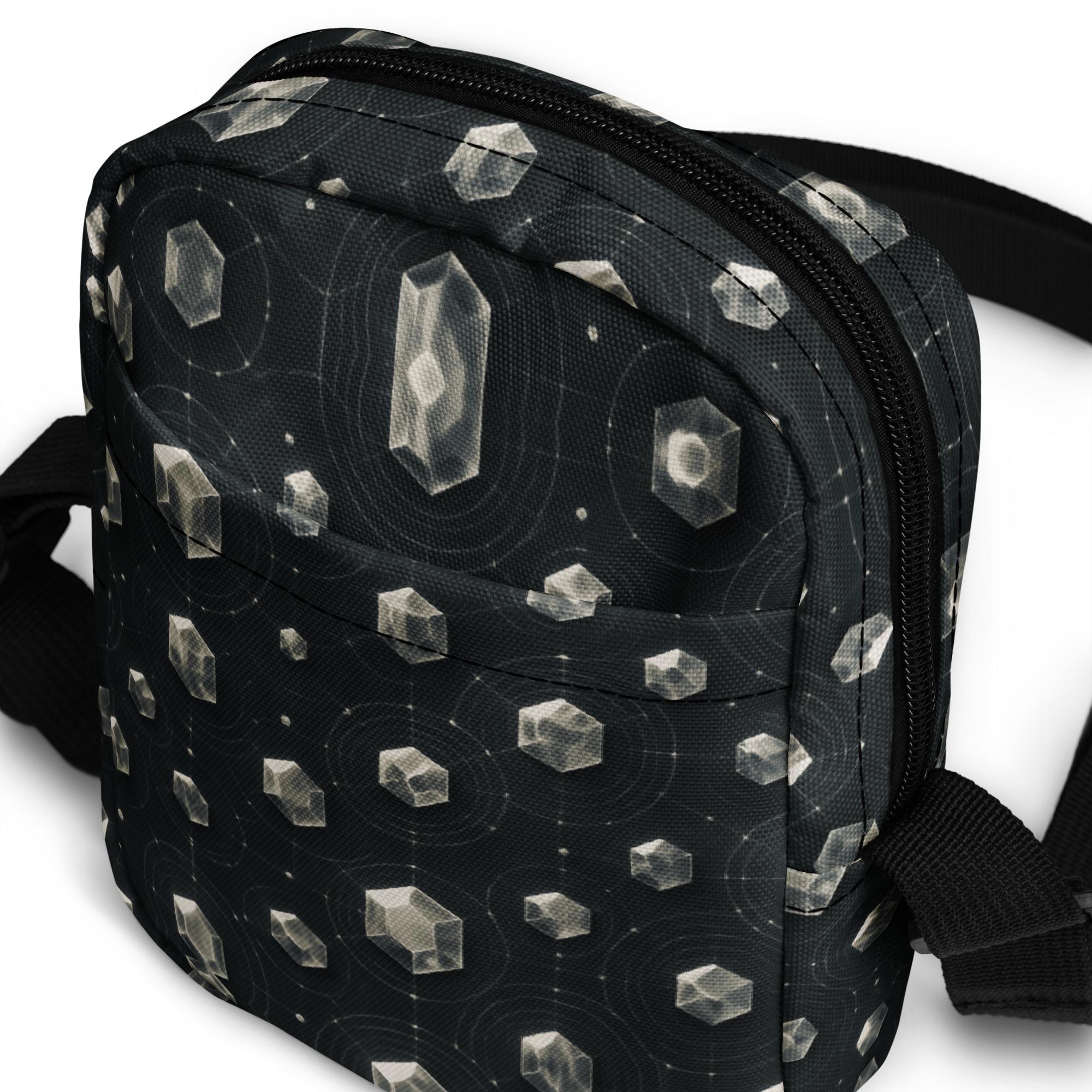VERA’LUNE: Harmonic Crystal Matrix™ – Utility crossbody bag – Black & Gray - Image 7