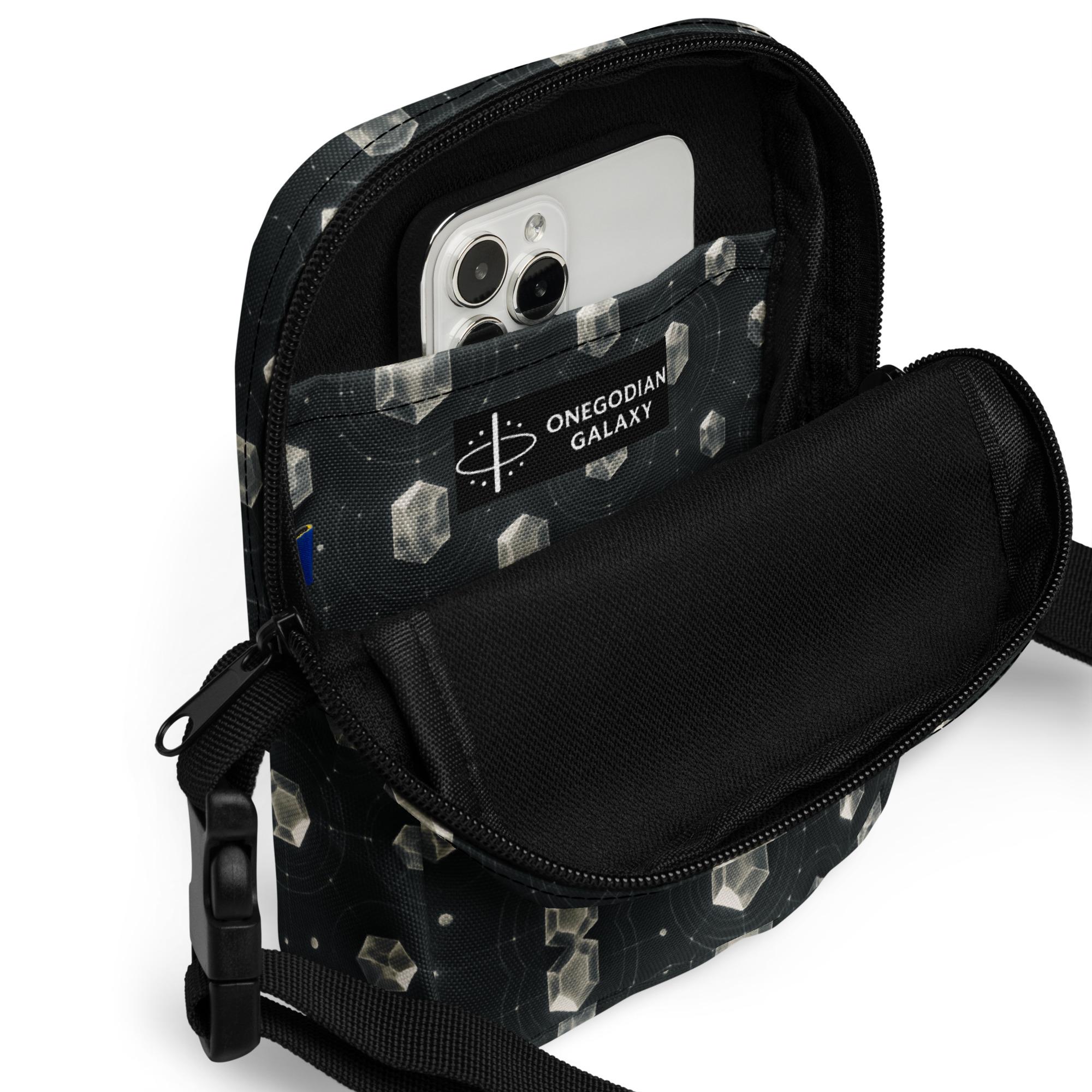 VERA’LUNE: Harmonic Crystal Matrix™ – Utility crossbody bag – Black & Gray - Image 3