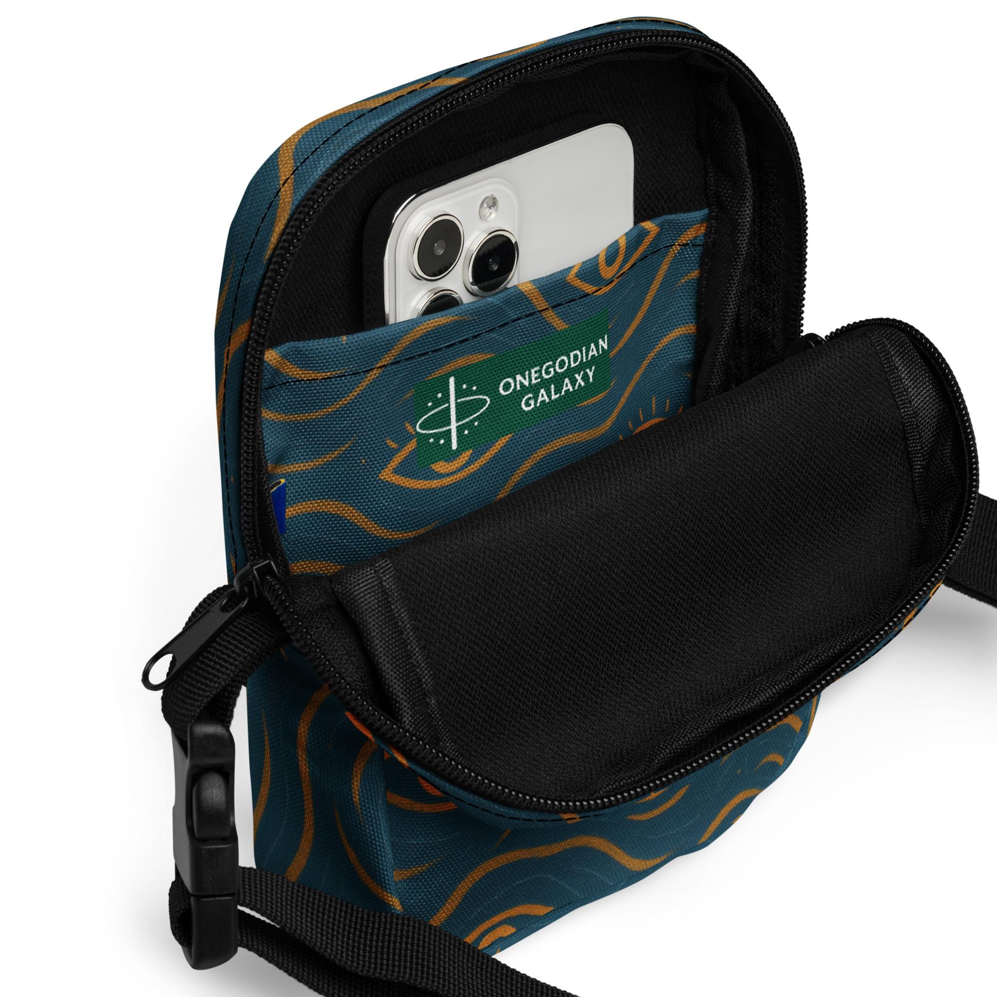 MYKA’RA: Star-Eye Continuum™ – Utility crossbody bag – Green & Gold - Image 3