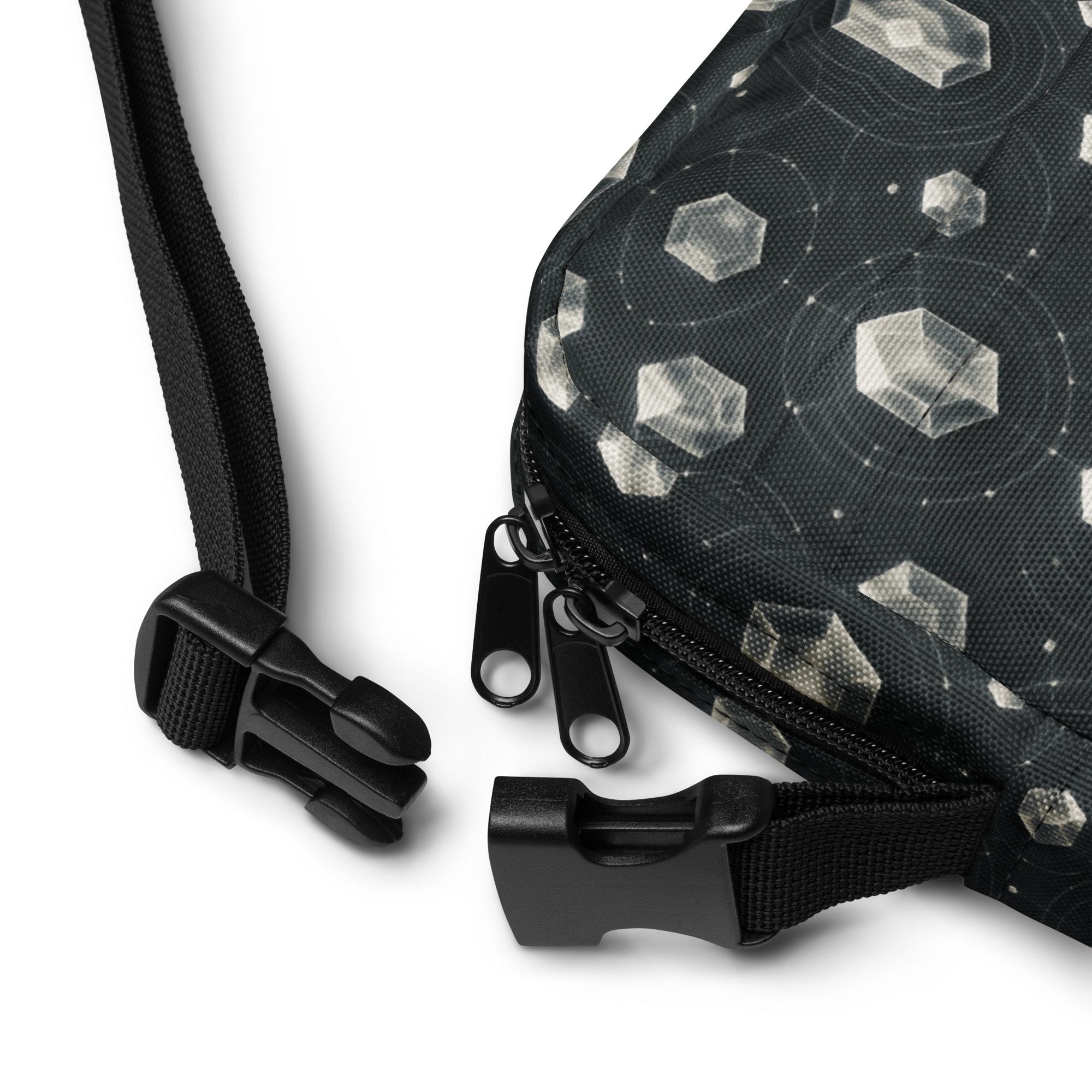 VERA’LUNE: Harmonic Crystal Matrix™ – Utility crossbody bag – Black & Gray - Image 6