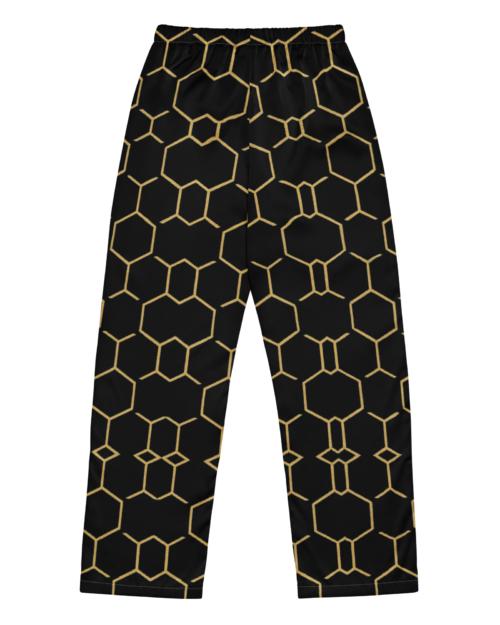 TALISHÉN: Steel Spine Hex Pattern – Women’s pajama pants – Black & Gold