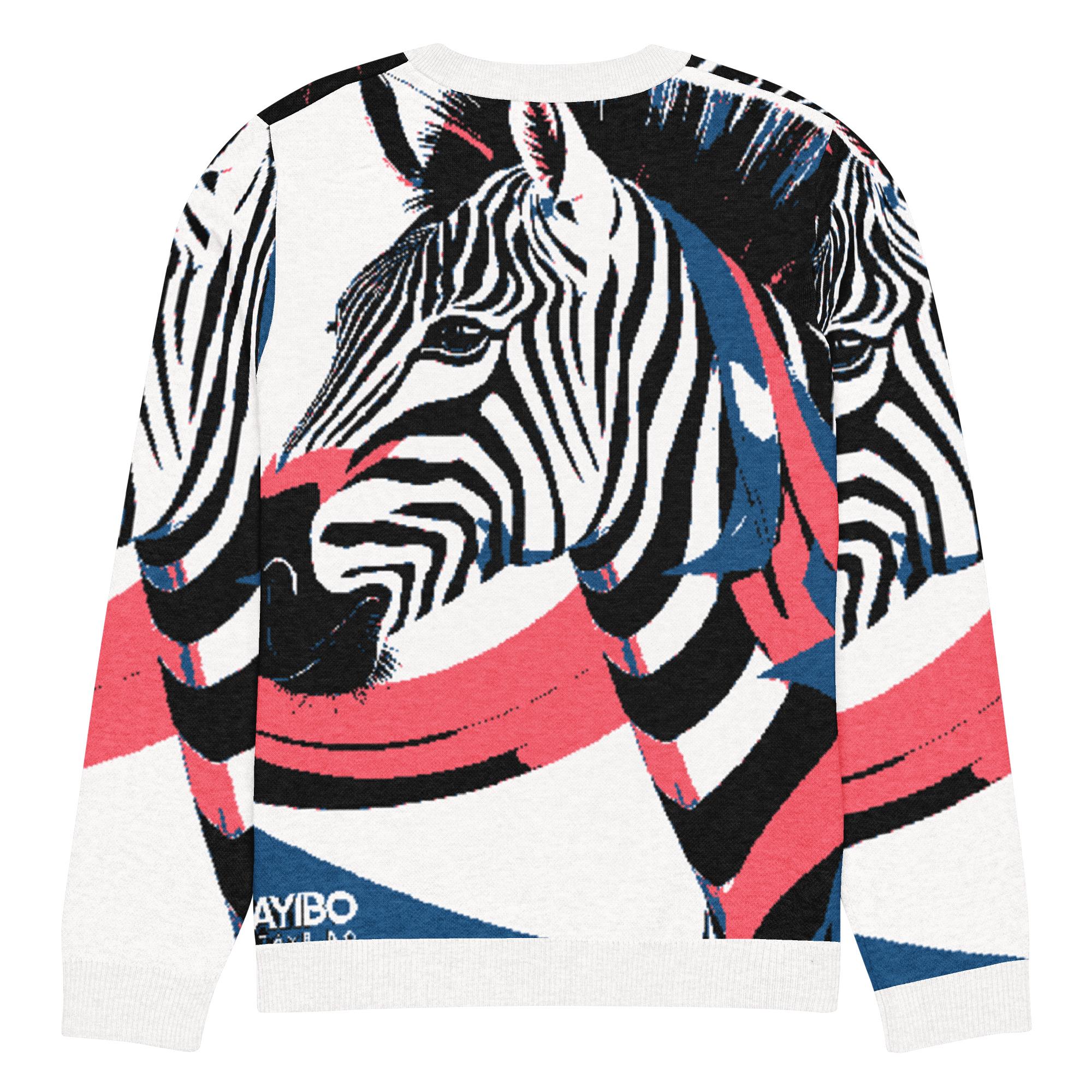 Hayibo: The Colorful Zebra – Knitted crew neck sweater - Image 4