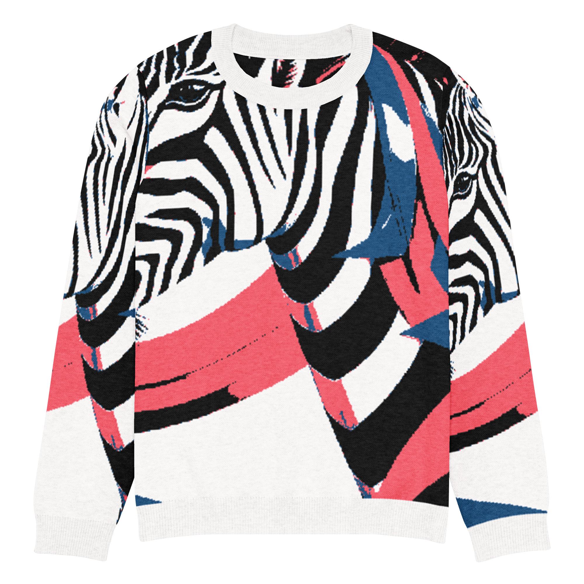 Hayibo: The Colorful Zebra – Knitted crew neck sweater - Image 3