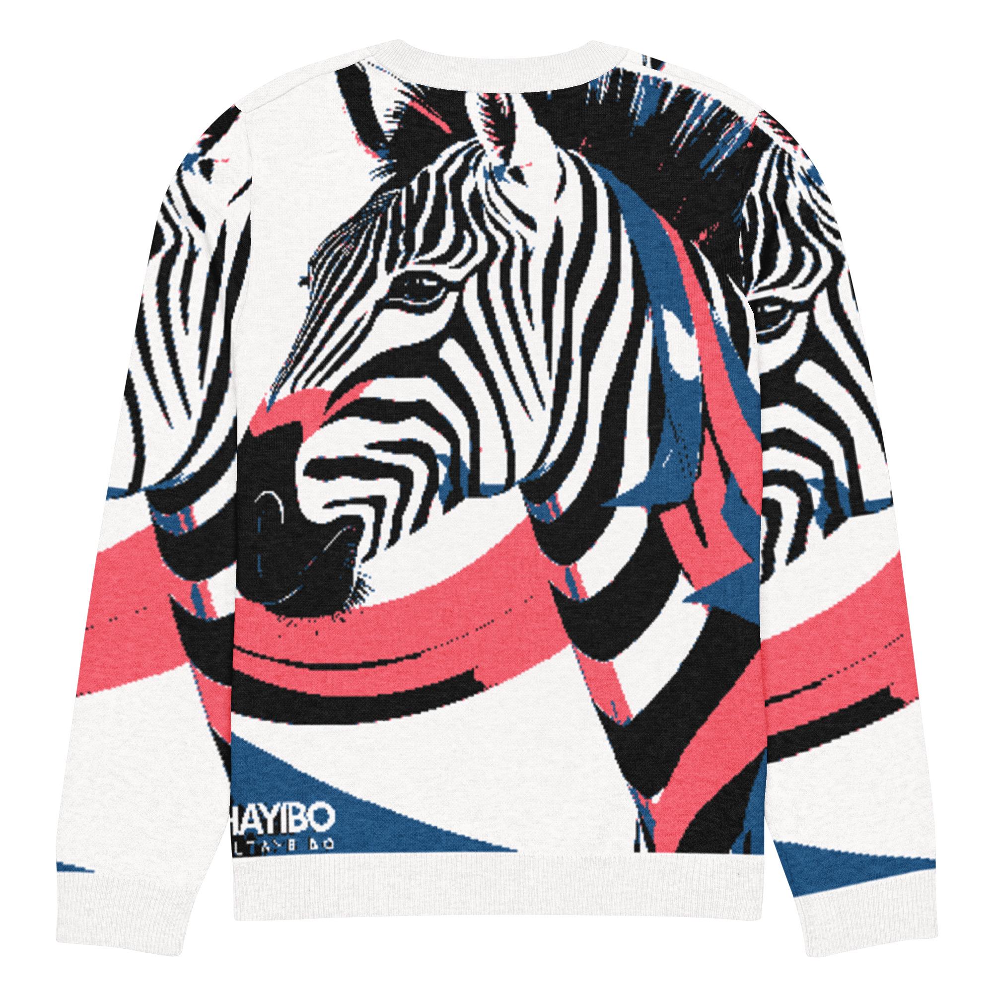Hayibo: The Colorful Zebra – Knitted crew neck sweater - Image 2
