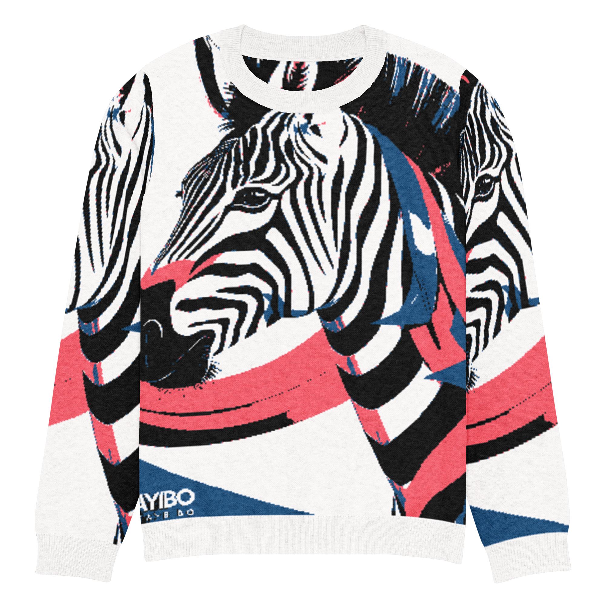 Hayibo: The Colorful Zebra – Knitted crew neck sweater
