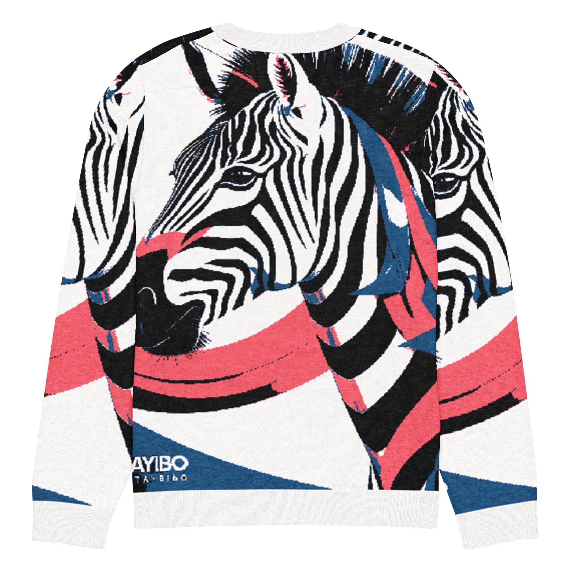 Hayibo: The Colorful Zebra – Knitted crew neck sweater - Image 10