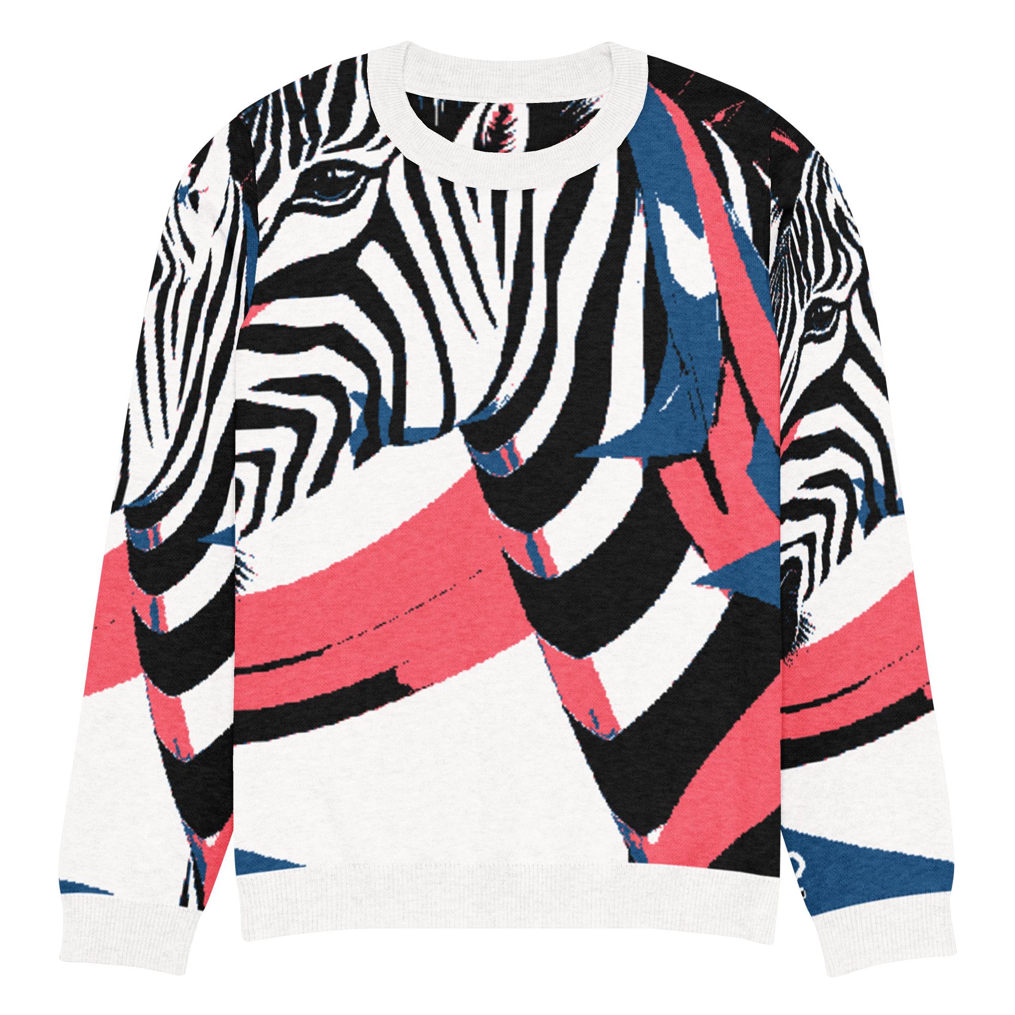 Hayibo: The Colorful Zebra – Knitted crew neck sweater - Image 9