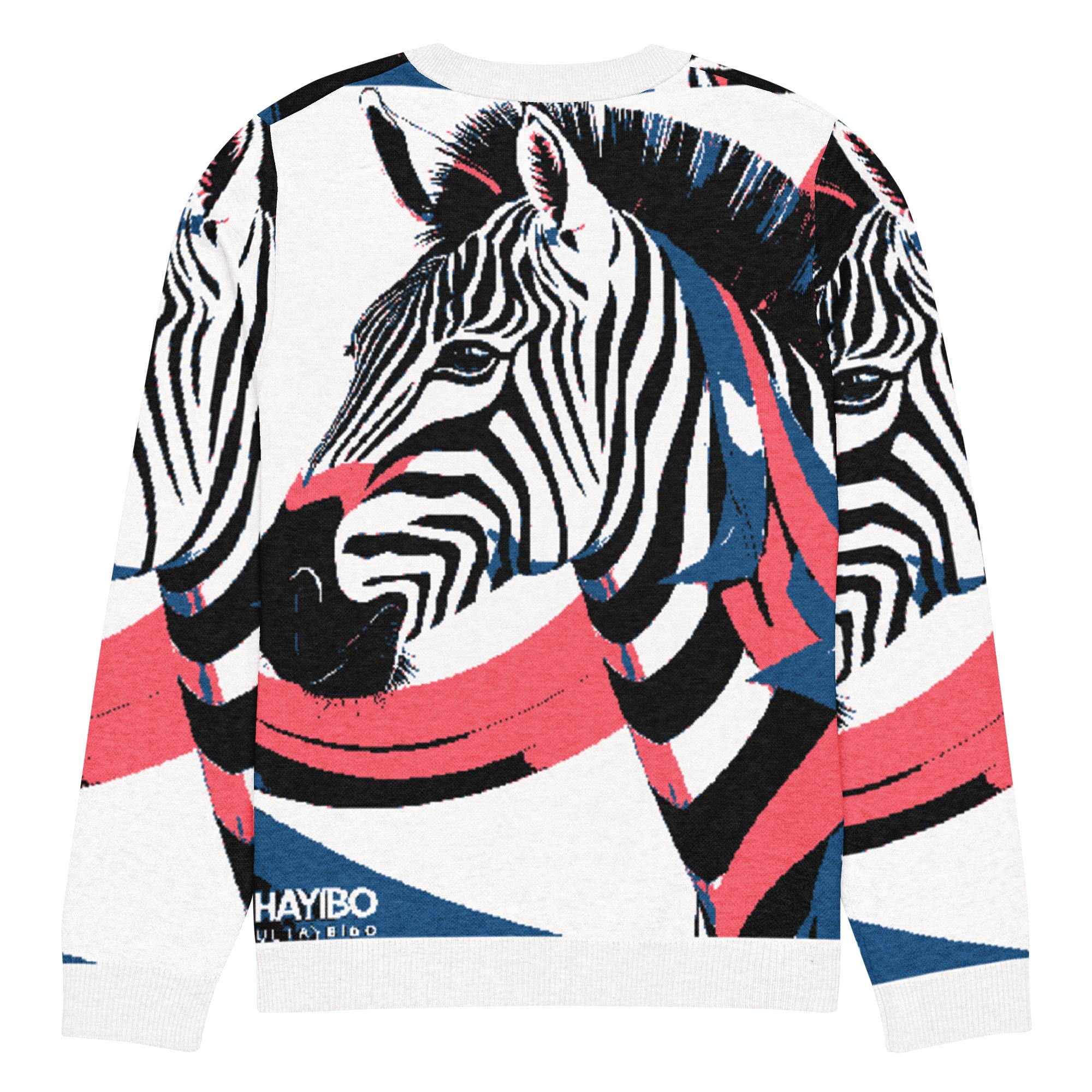 Hayibo: The Colorful Zebra – Knitted crew neck sweater - Image 8