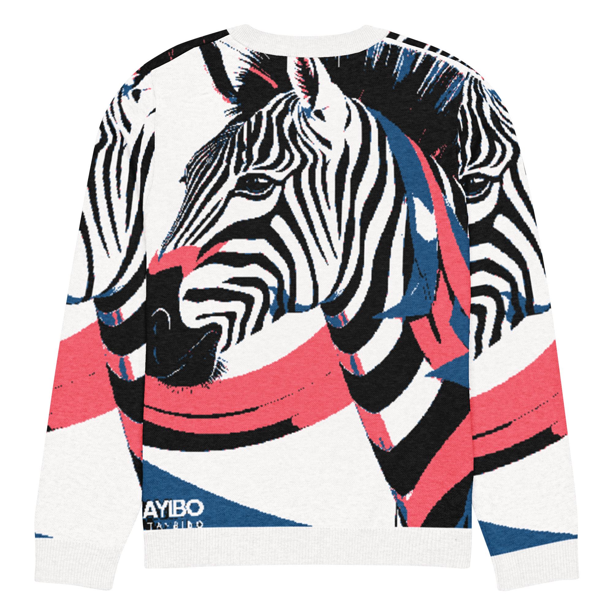 Hayibo: The Colorful Zebra – Knitted crew neck sweater - Image 6