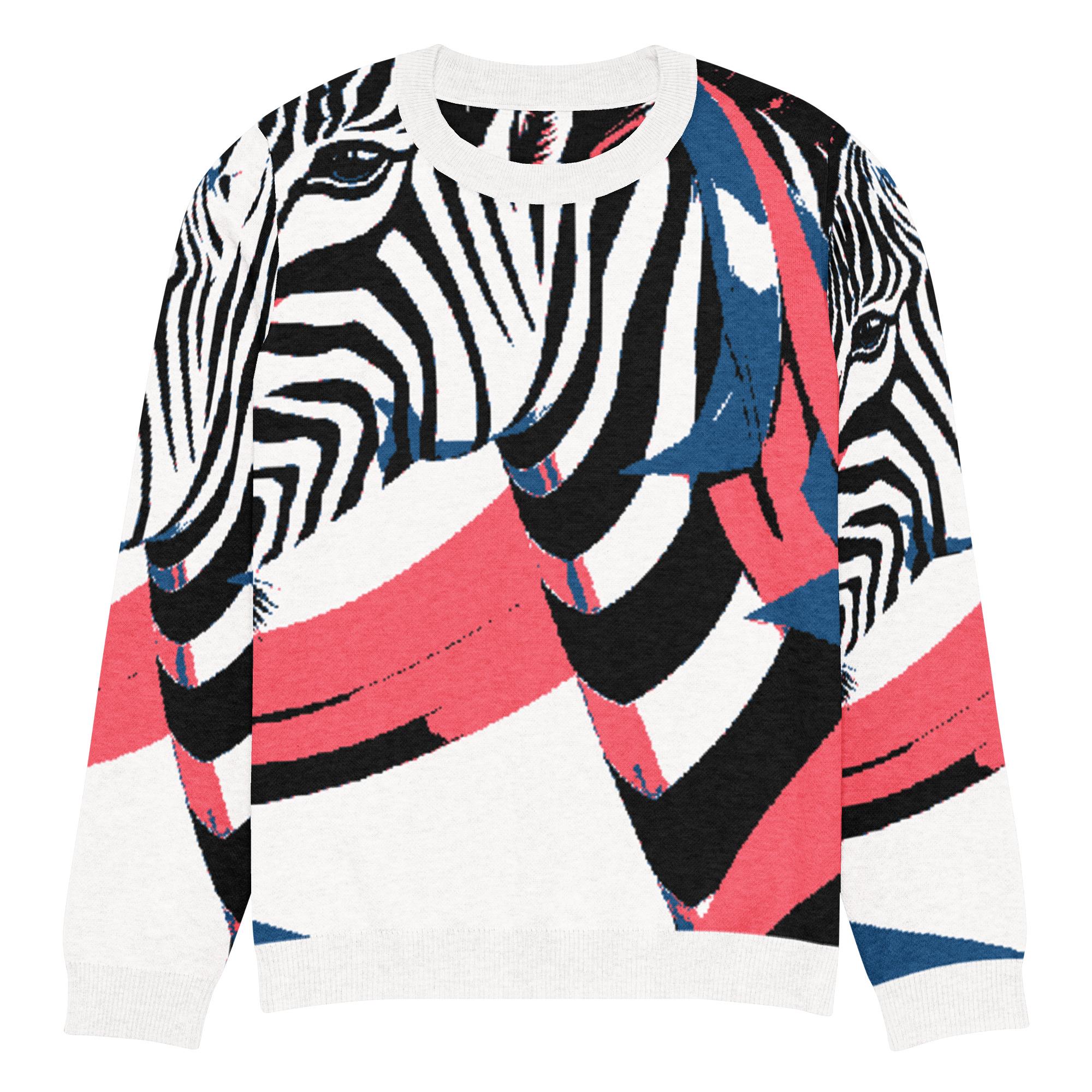 Hayibo: The Colorful Zebra – Knitted crew neck sweater - Image 5