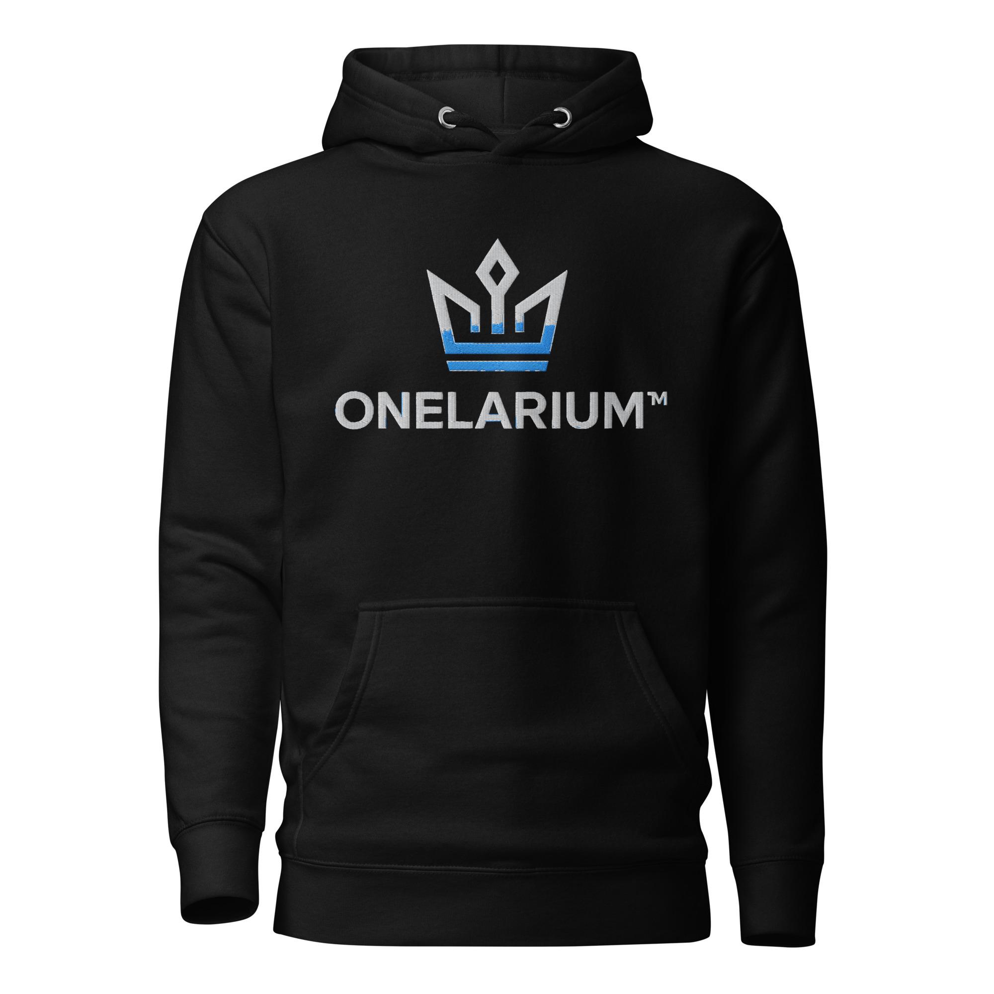 Onelarium: Design 01 – Unisex Hoodie – White & Aqua