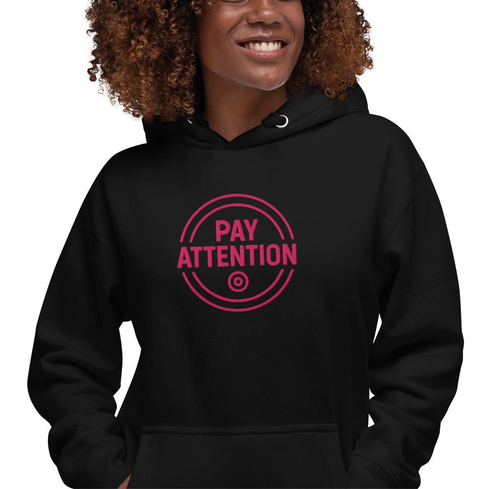 Pay Attention: To Your Circle 01 – Unisex Hoodie – Pink - Image 3