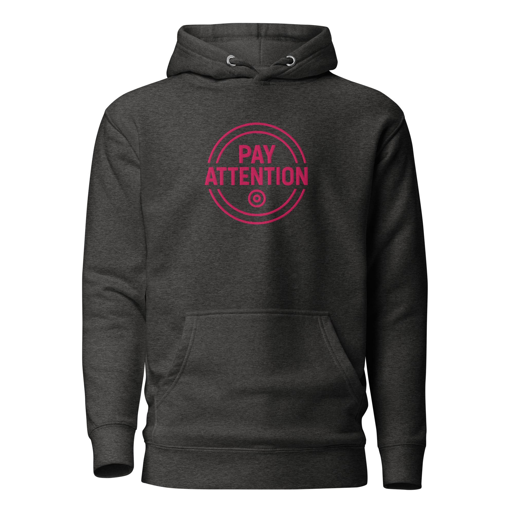 Pay Attention: To Your Circle 01 – Unisex Hoodie – Pink - Image 5