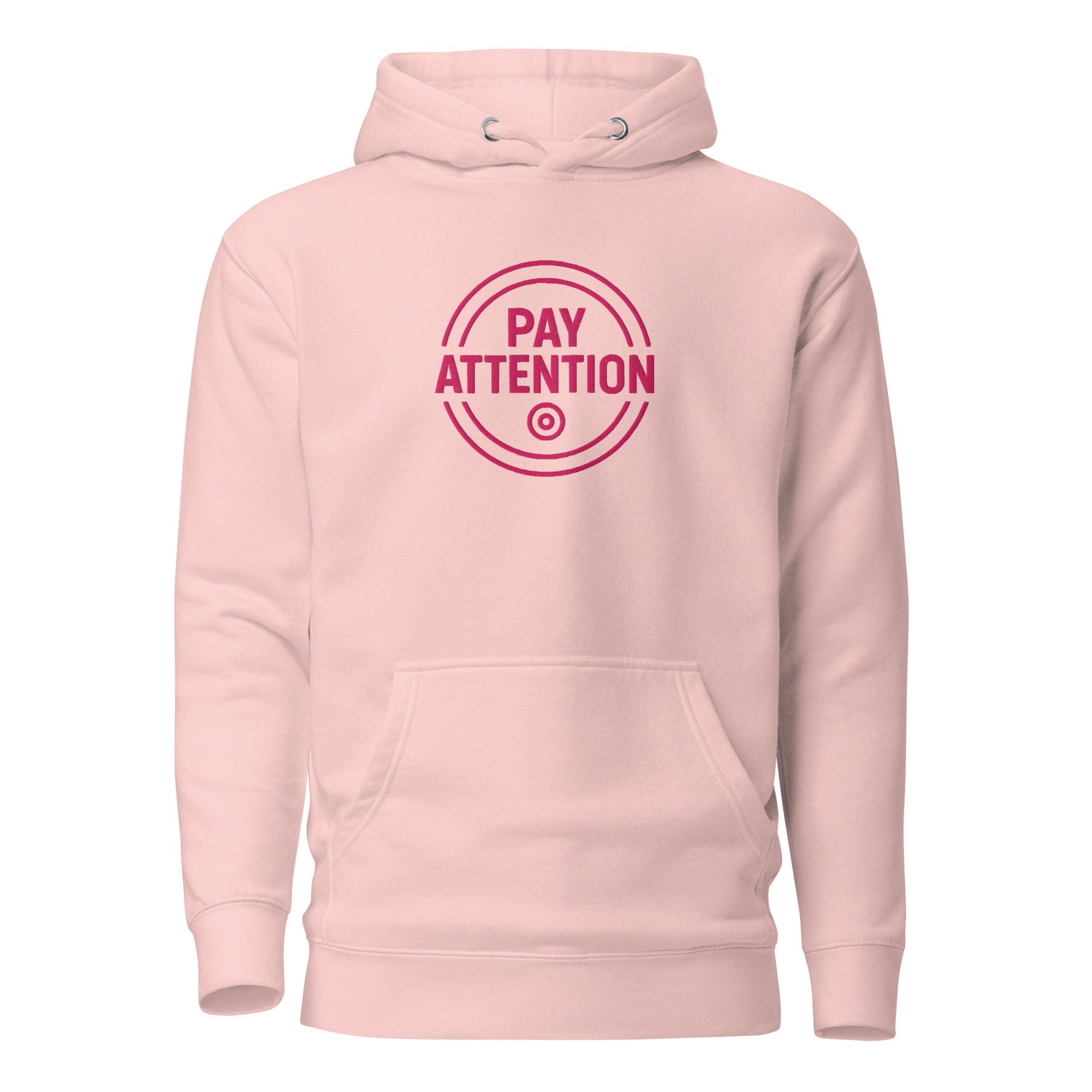 Pay Attention: To Your Circle 01 – Unisex Hoodie – Pink - Image 11