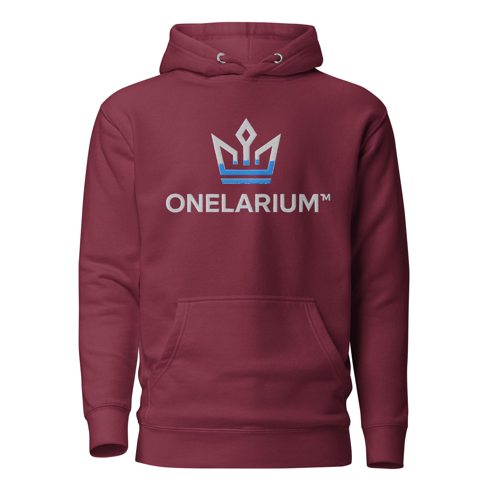 Onelarium: Design 01 – Unisex Hoodie – White & Aqua - Image 5